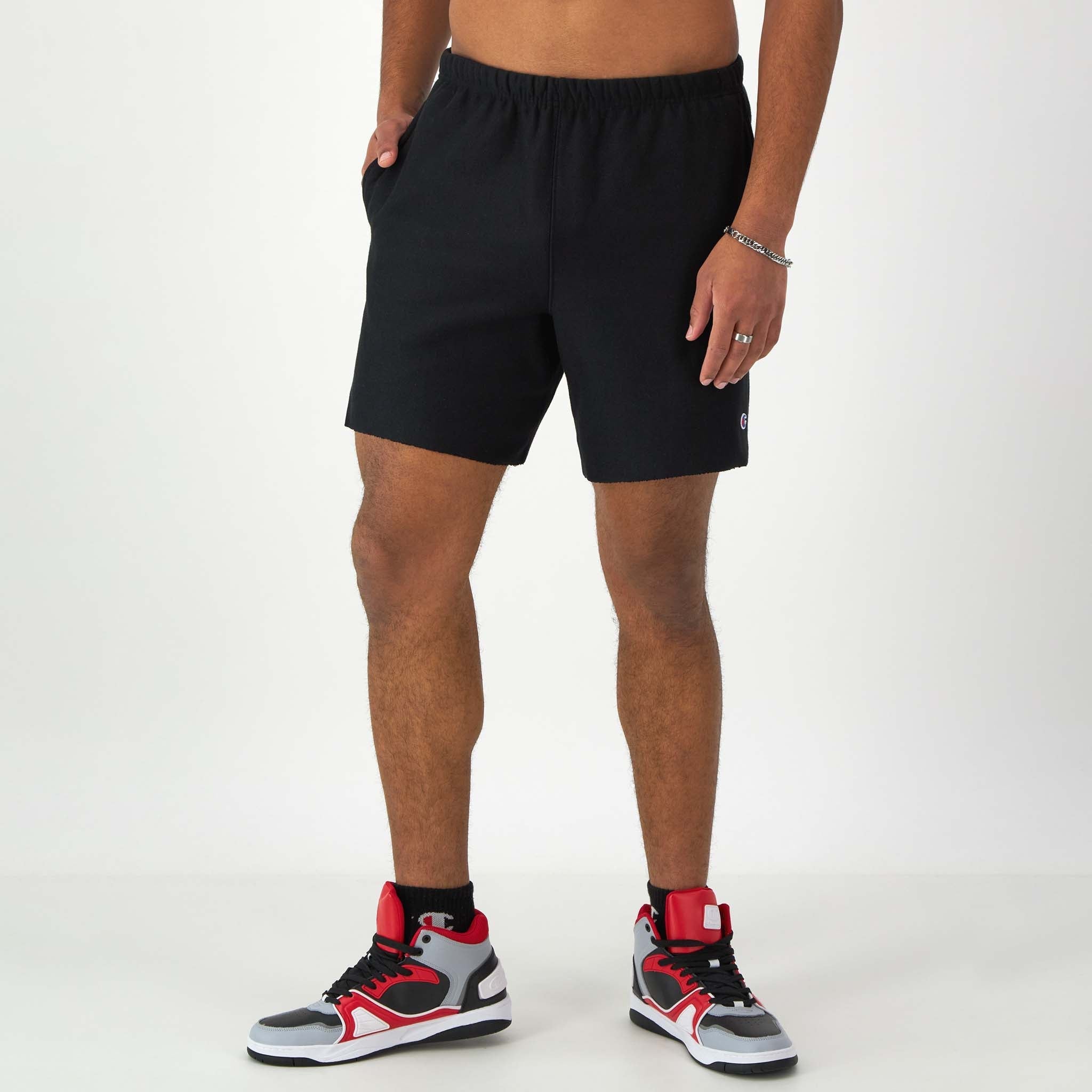 Men's Reverse Weave Athletic Shorts with C Logo | 7" Cut-Off Design