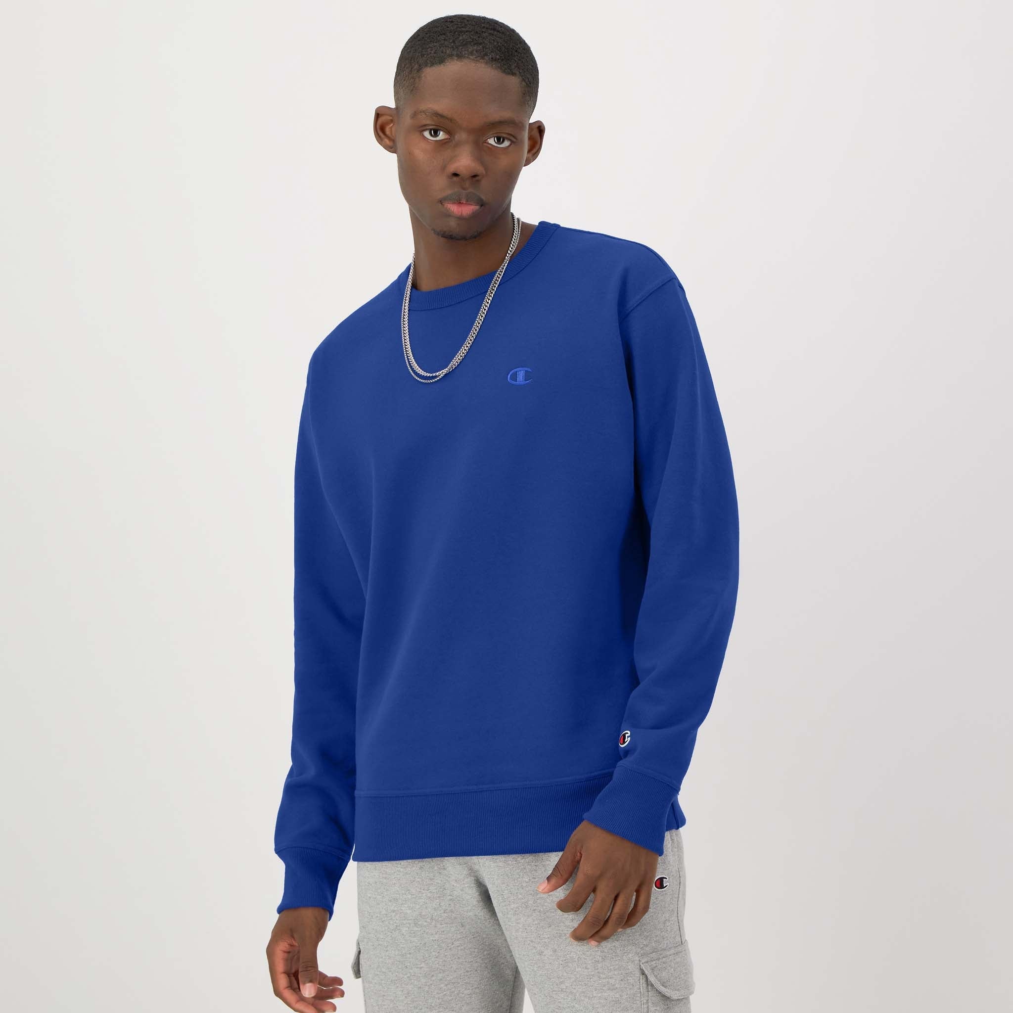 Men's Powerblend Fleece Crewneck Sweatshirt with C Logo | Champion