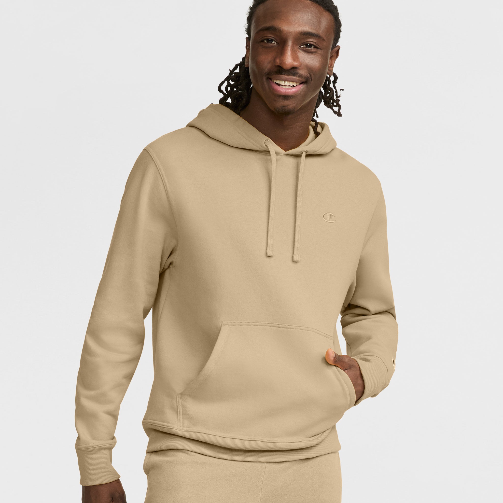 Men's Powerblend Hoodie with Embroidered Logo & Kangaroo Pocket | C Logo
