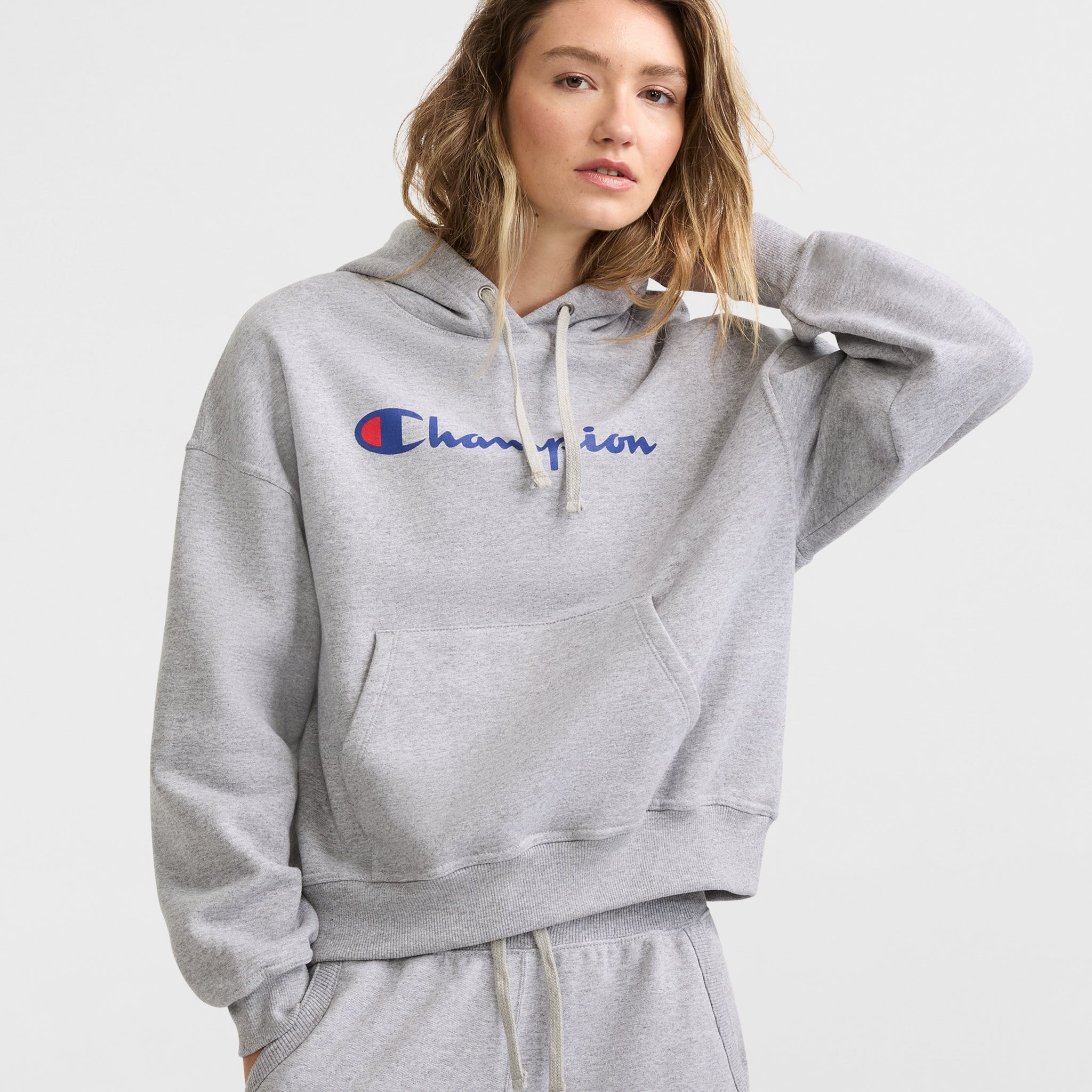 Soft Cotton Powerblend Hoodie with Script Logo | Champion
