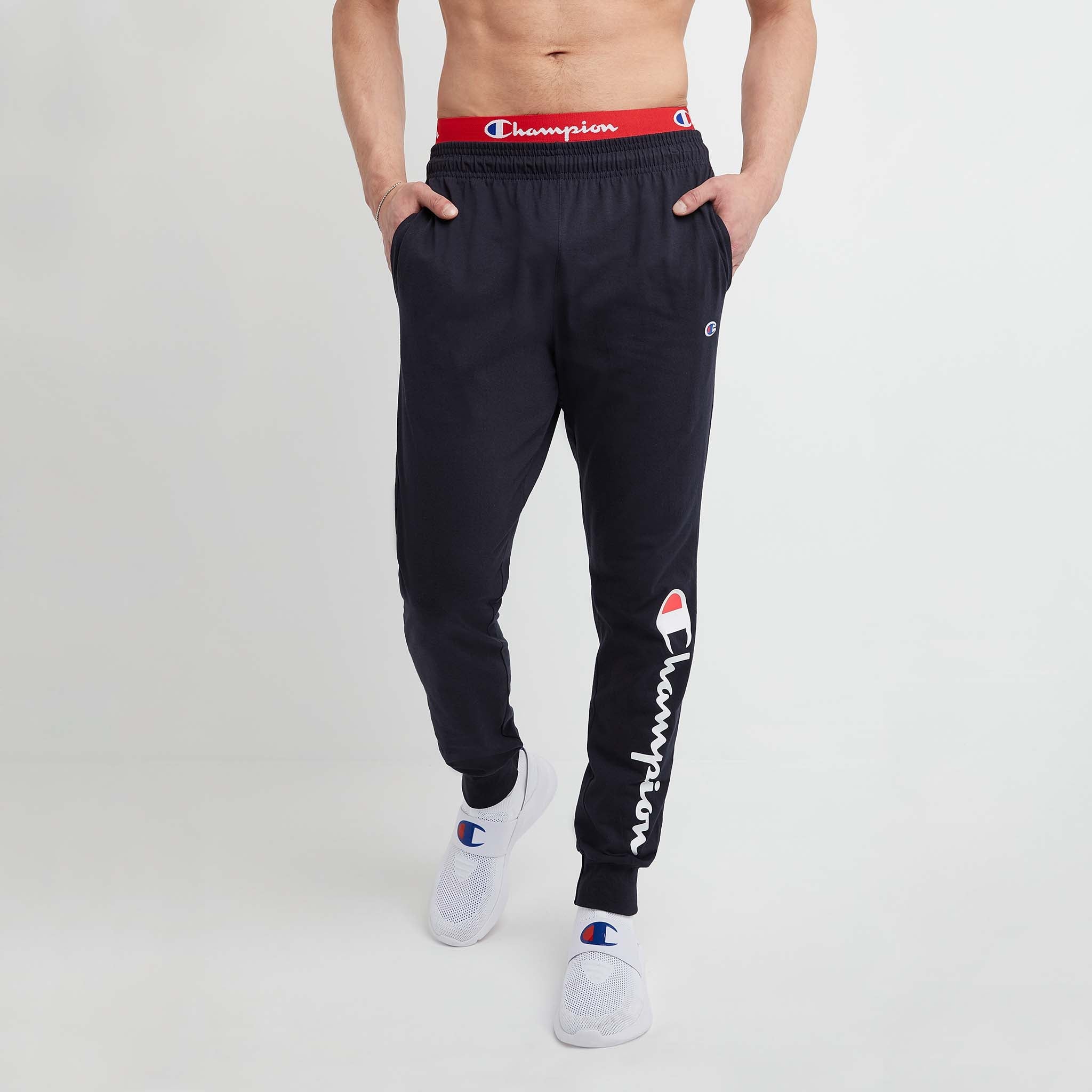 Lightweight Men's Lounge Joggers with Script Logo | Comfort Fit