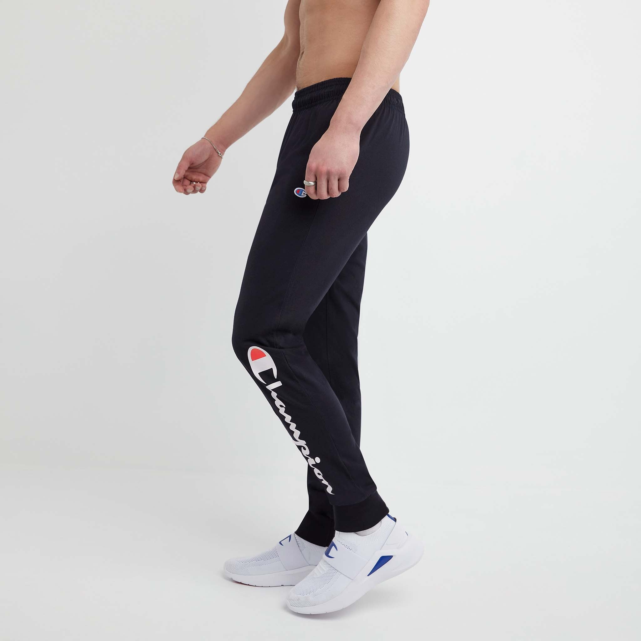 Lightweight Men's Lounge Joggers with Script Logo | Comfort Fit