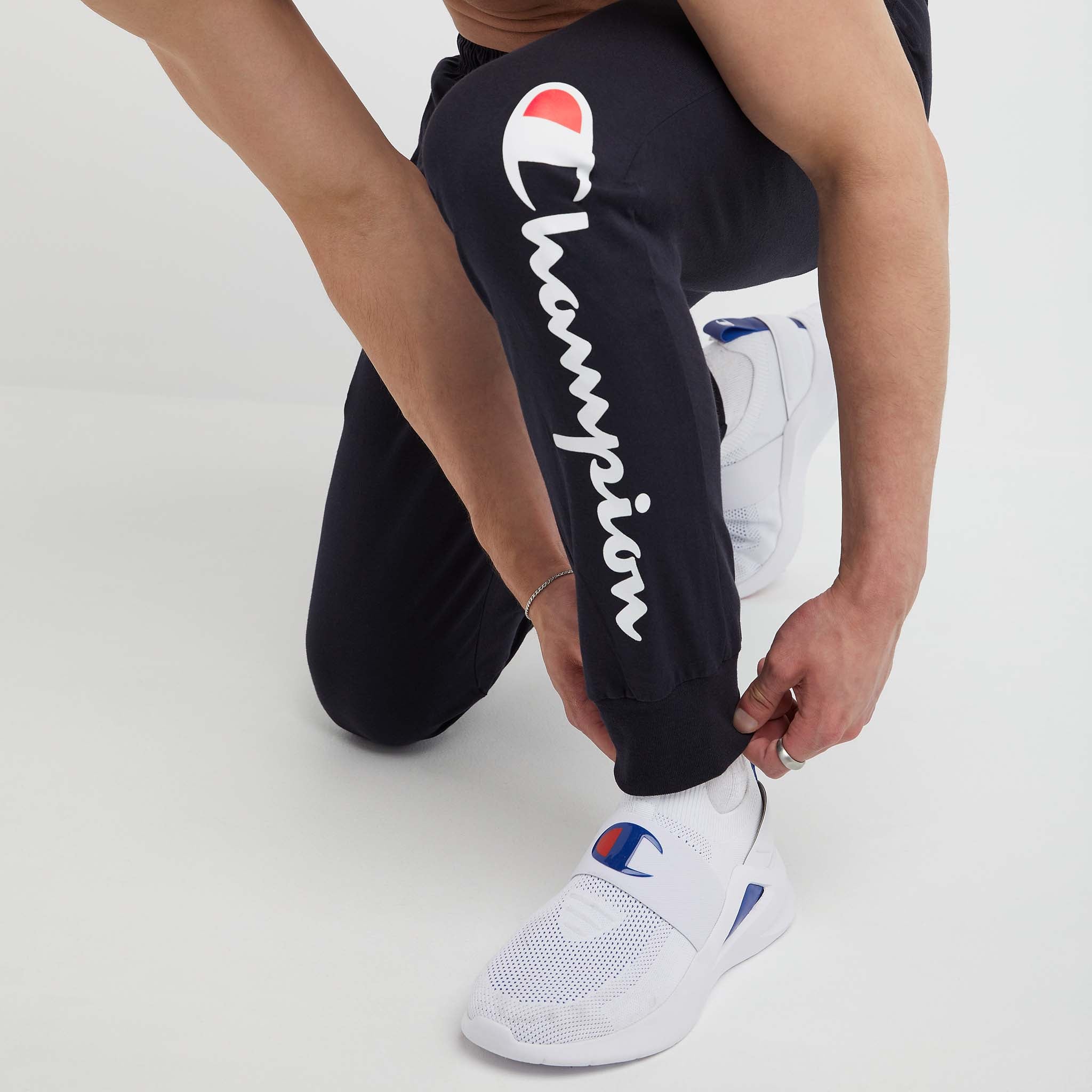 Lightweight Men's Lounge Joggers with Script Logo | Comfort Fit