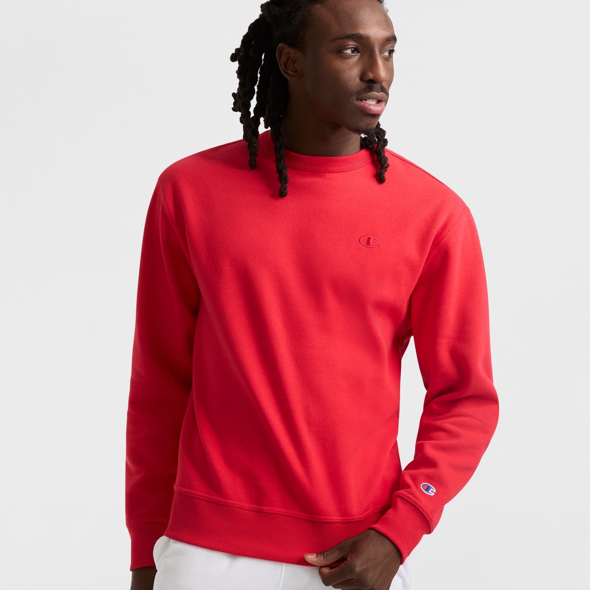 Men's Powerblend Fleece Crewneck Sweatshirt with C Logo | Champion
