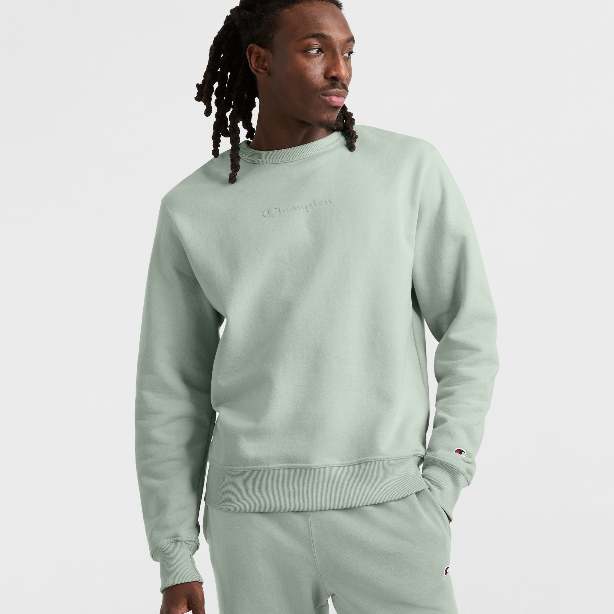 Powerblend Fleece Crewneck Sweatshirt for Men | Tonal Logo