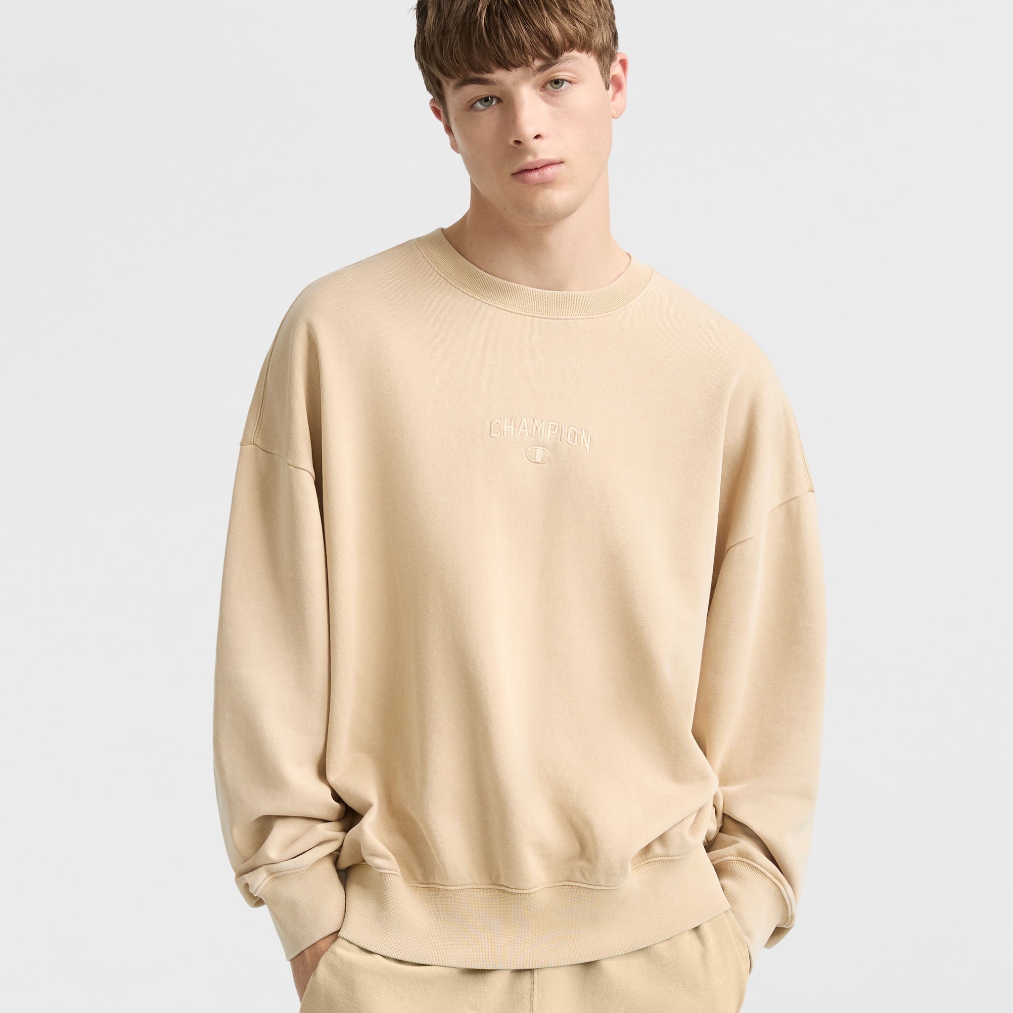 Vintage Wash Crewneck Sweatshirt for Men | Soft Brushed Interior