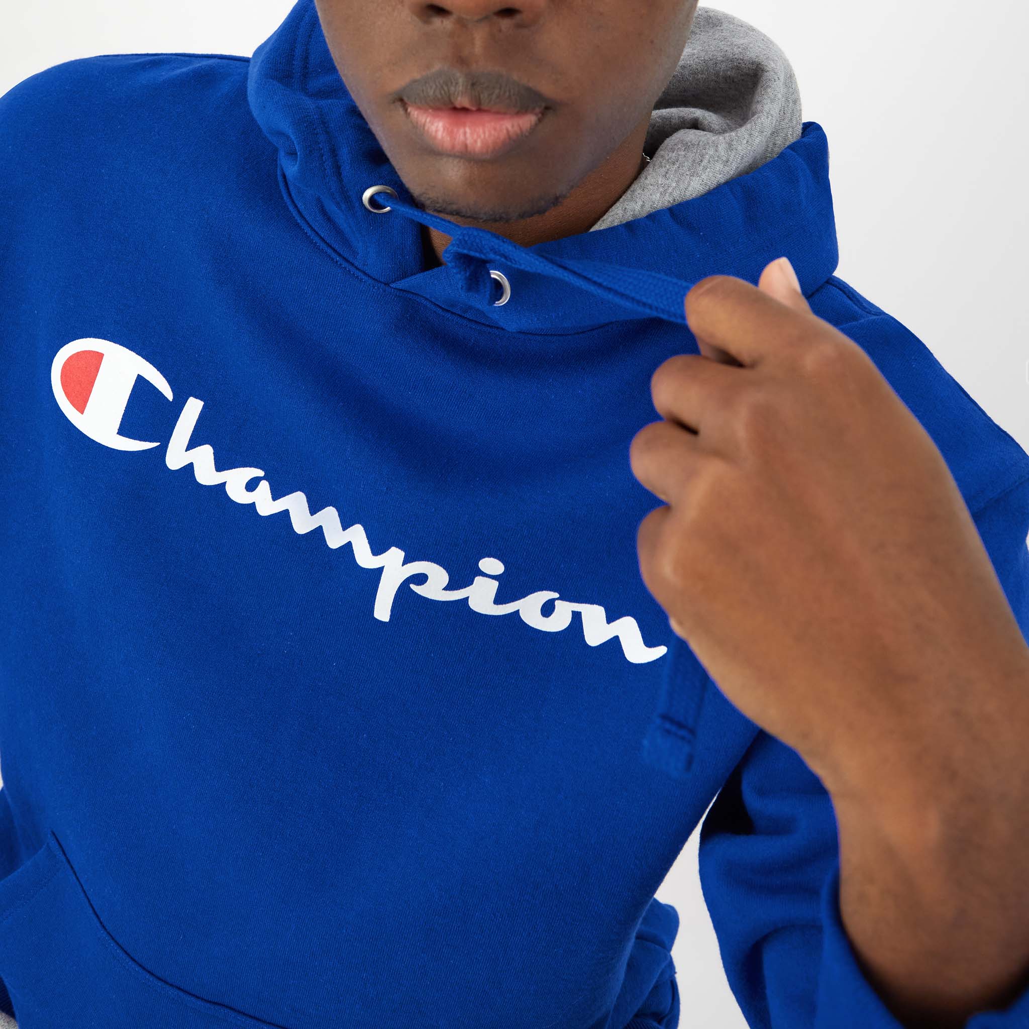 Men's Fleece Hoodie with Full Script Logo & Kangaroo Pocket | Powerblend