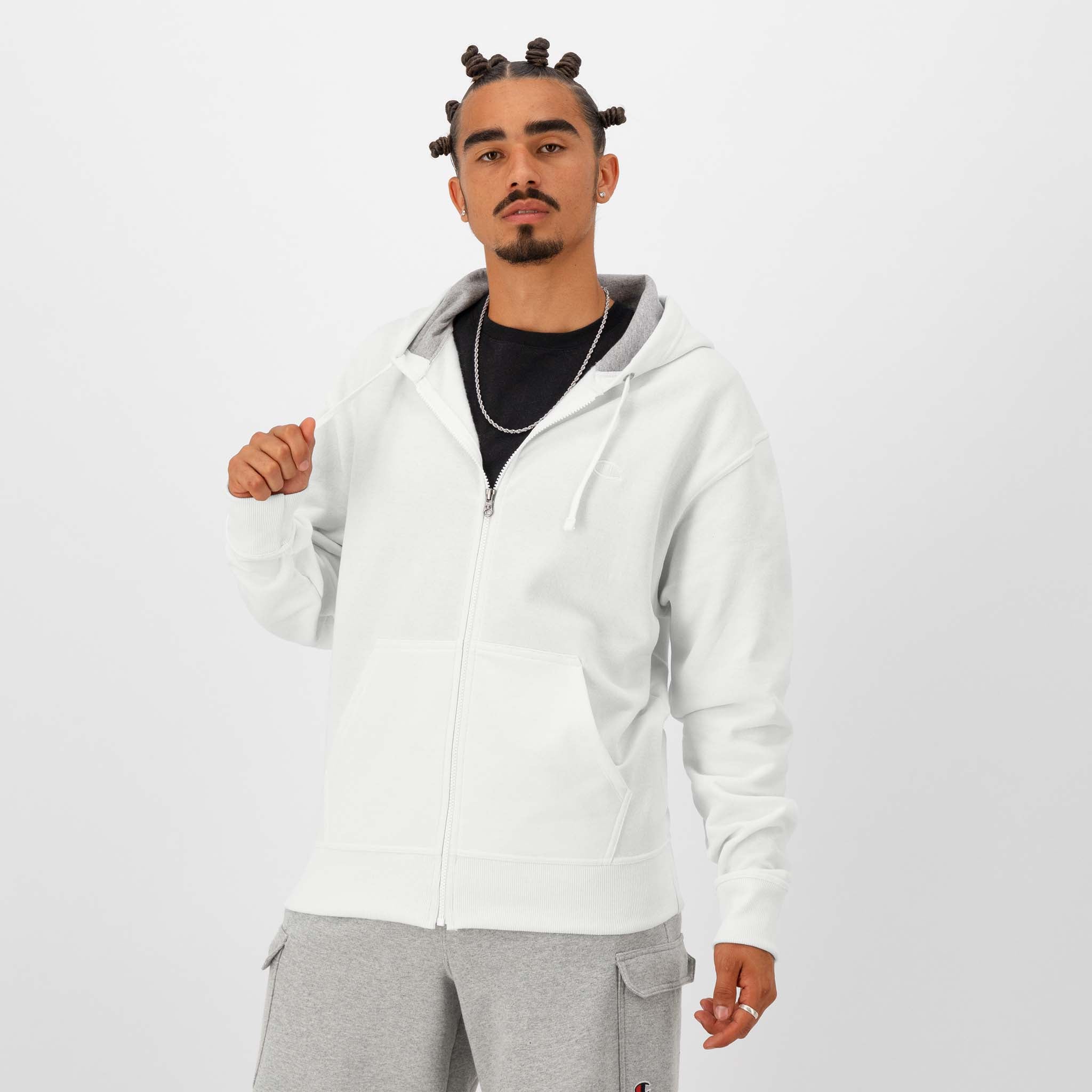 Men's Powerblend Zip-Up Hoodie with Fleece Lining | Champion