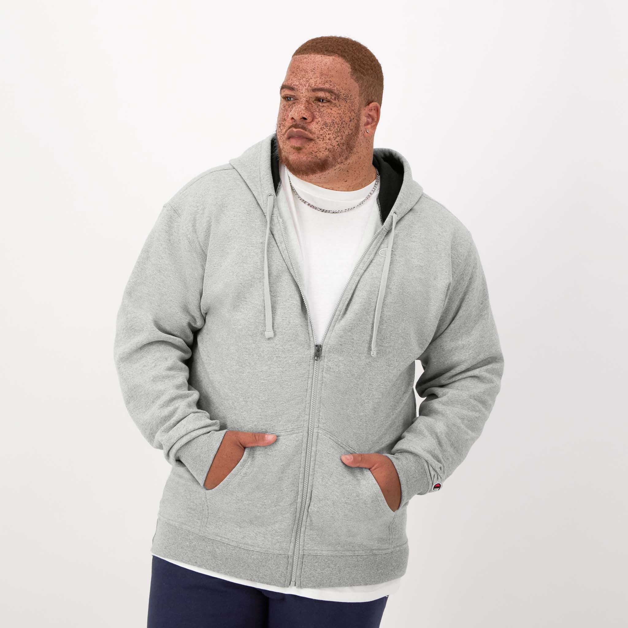 Men's Powerblend Zip Hoodie with C Logo - Big & Tall | Champion