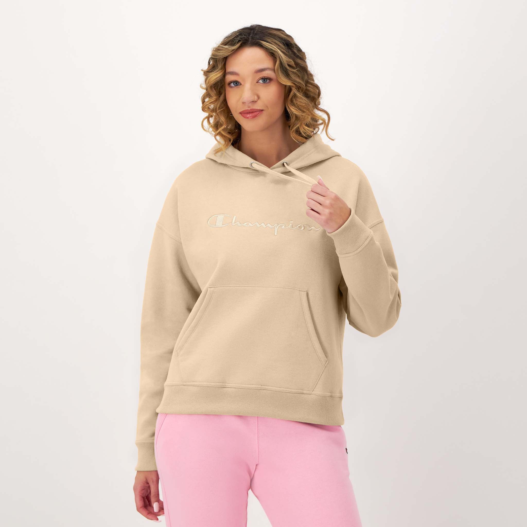 Relaxed Fit Powerblend Hoodie with Embroidered Logo | Champion