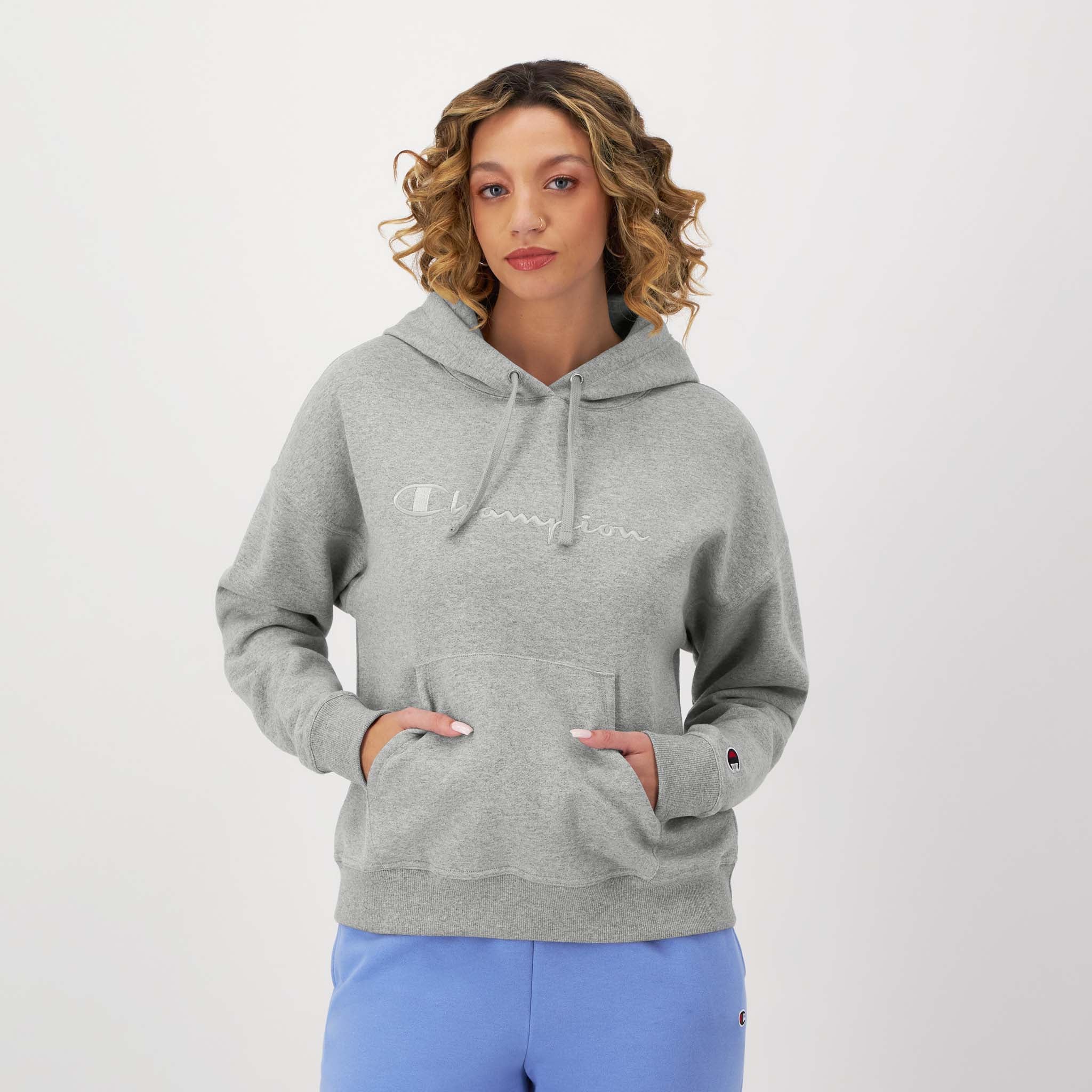 Relaxed Fit Powerblend Hoodie with Embroidered Logo | Champion