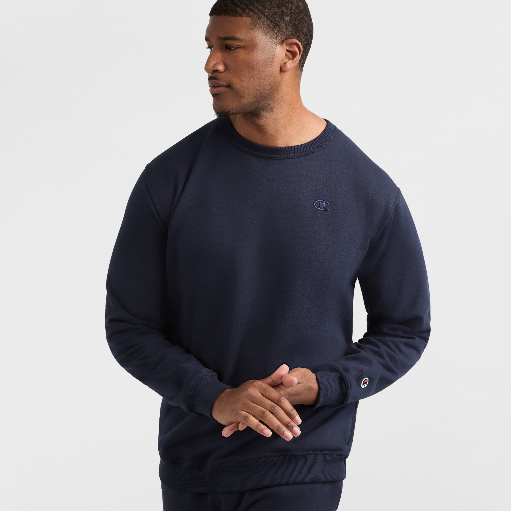 Men's Big & Tall Powerblend Crewneck Sweatshirt with C Logo | Champion