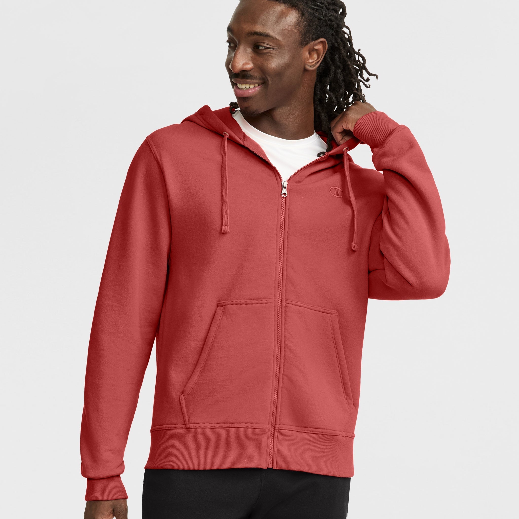Men's Powerblend Zip-Up Hoodie with Fleece Lining | Champion
