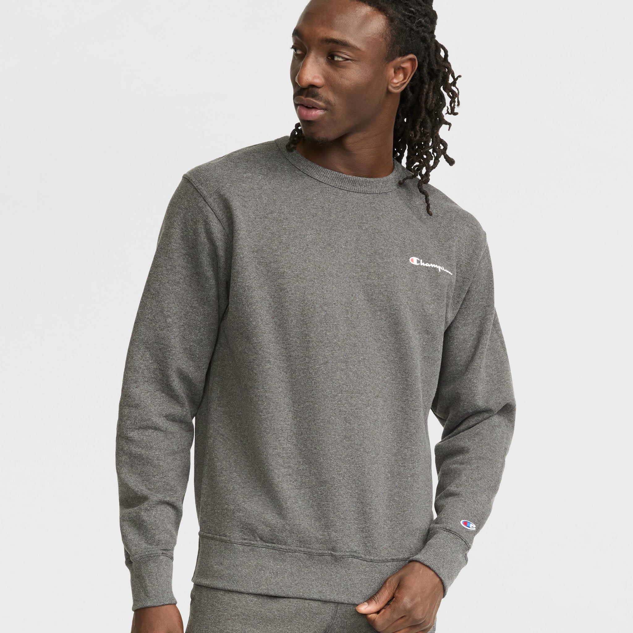 Powerblend Fleece Crewneck Sweatshirt with Left Script Logo | Champion
