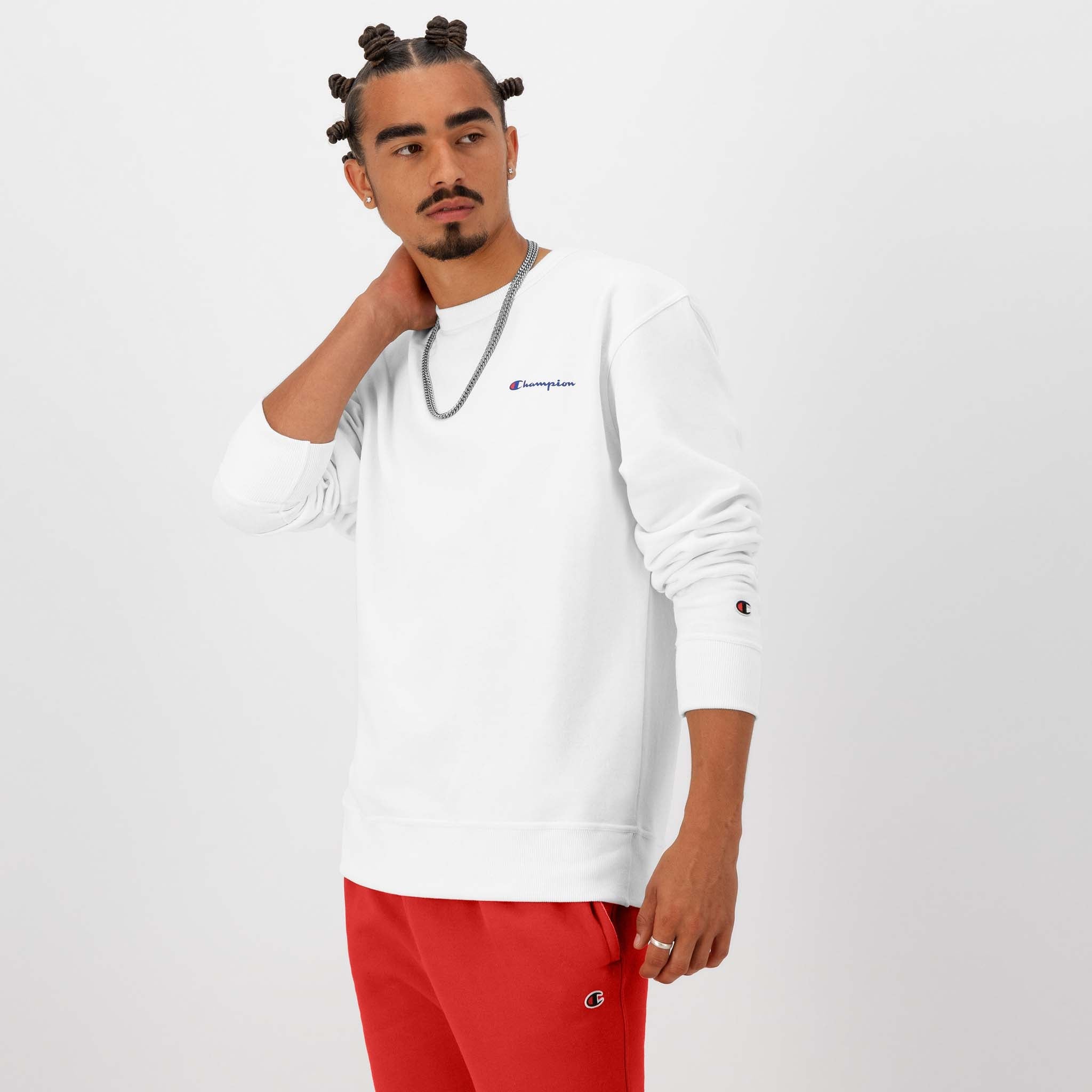 Powerblend Fleece Crewneck Sweatshirt with Left Script Logo | Champion
