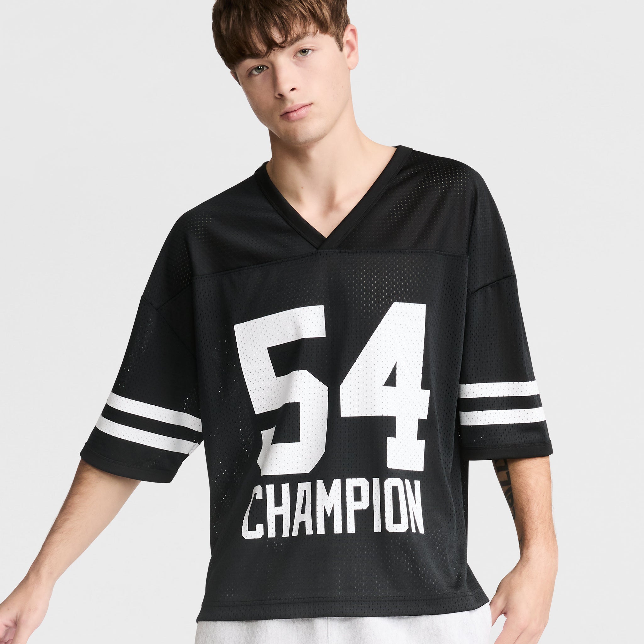 Men's Mesh Football Tee with V-Neck & Team Numbers | Game-Day Classic