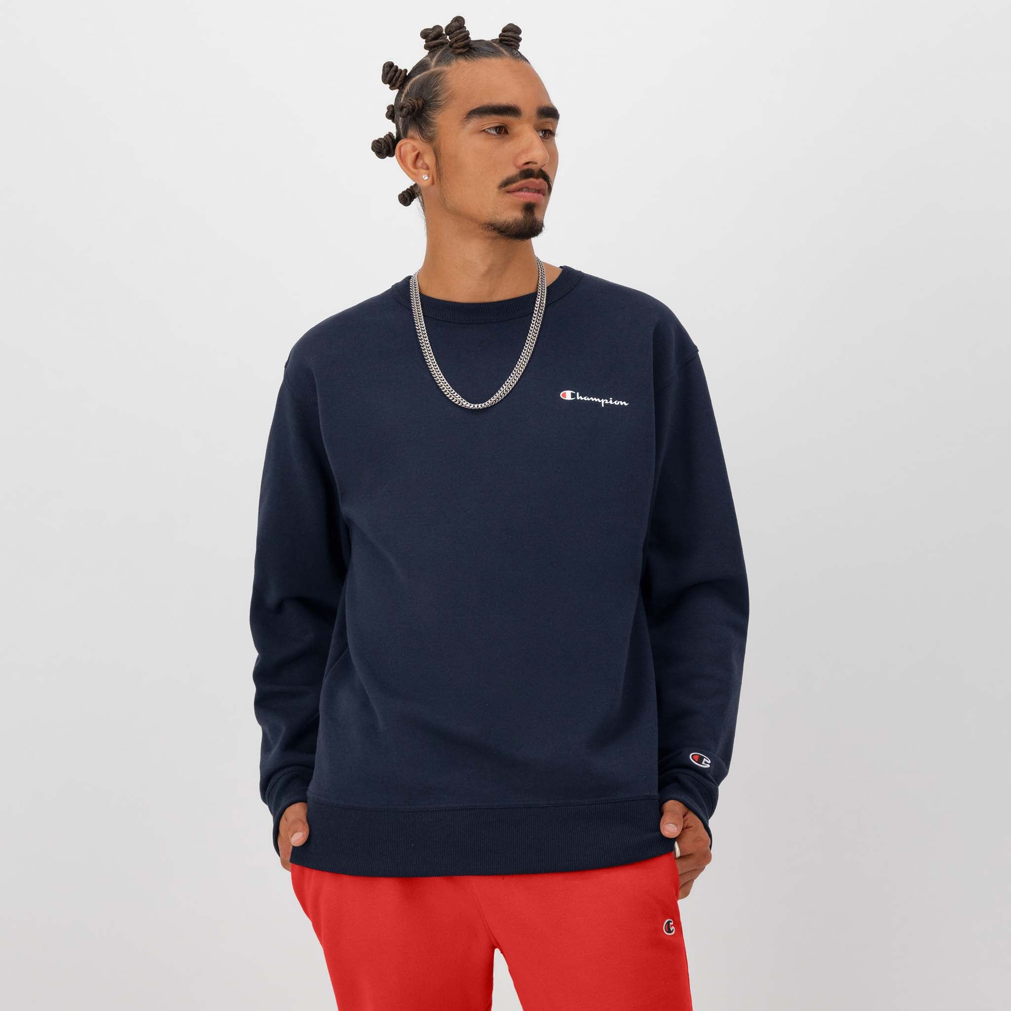 Powerblend Fleece Crewneck Sweatshirt with Left Script Logo | Champion