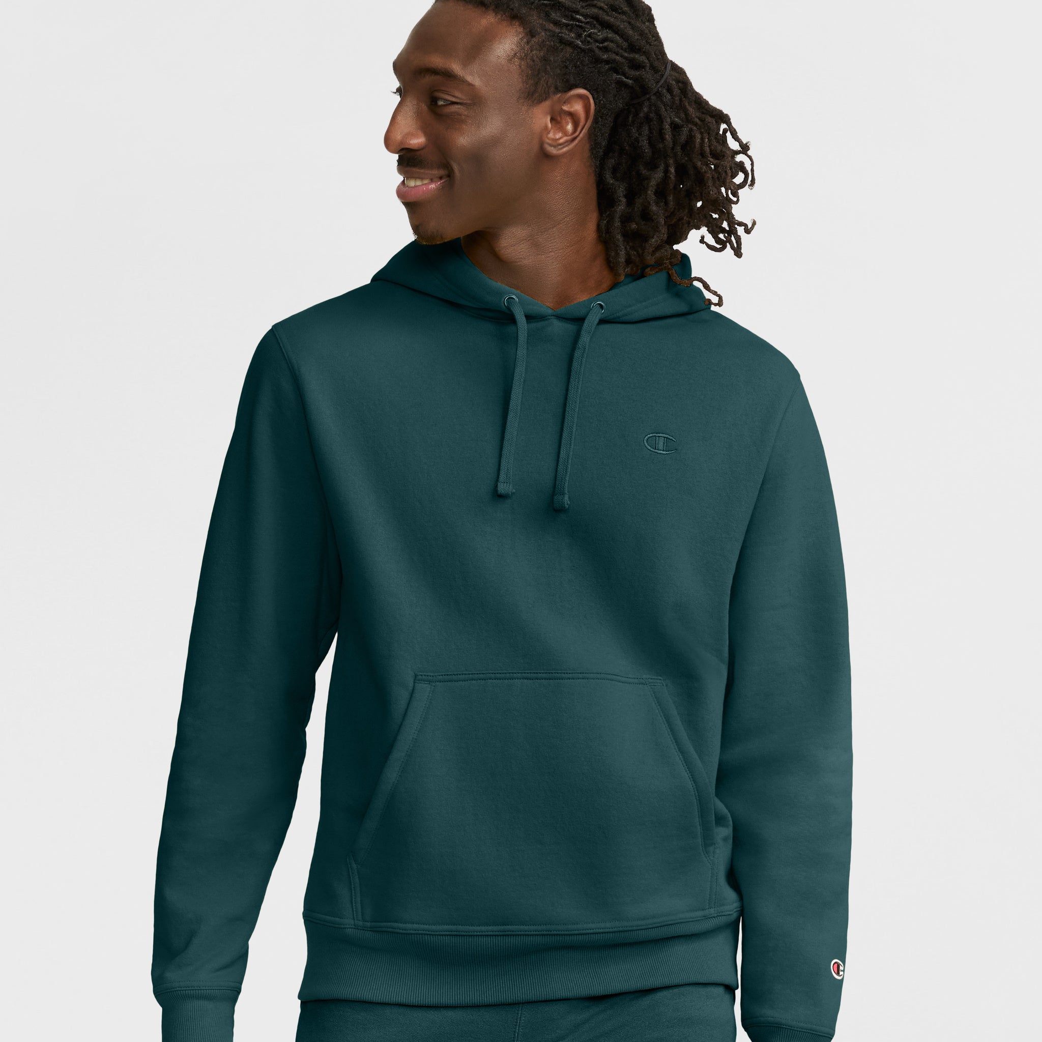 Men's Powerblend Hoodie with Embroidered Logo & Kangaroo Pocket | C Logo