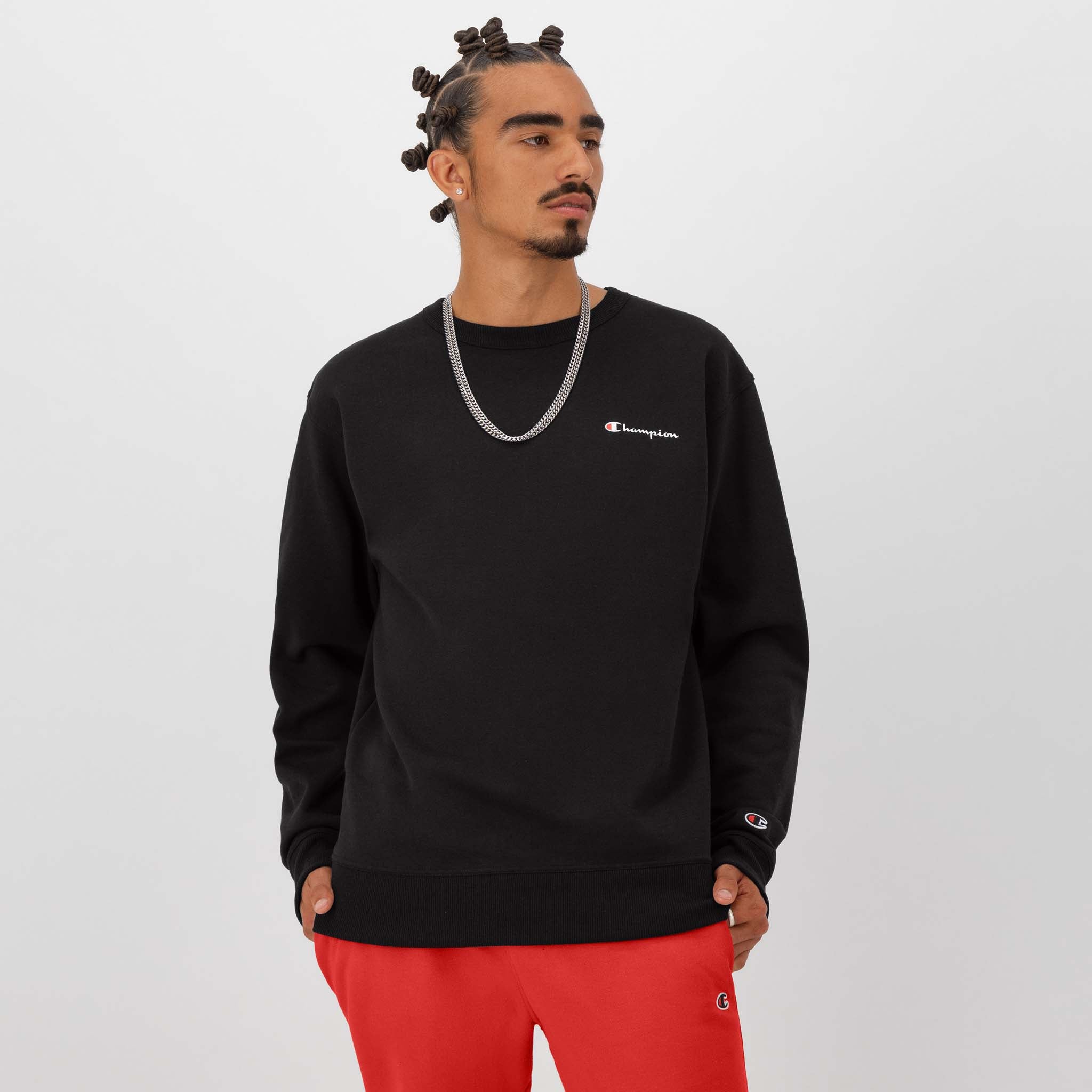 Powerblend Fleece Crewneck Sweatshirt with Left Script Logo | Champion