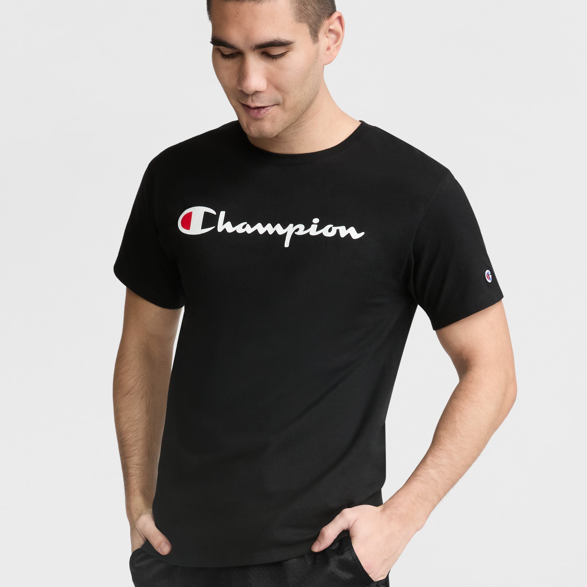 Classic Cotton T-Shirt with Script Logo | Champion