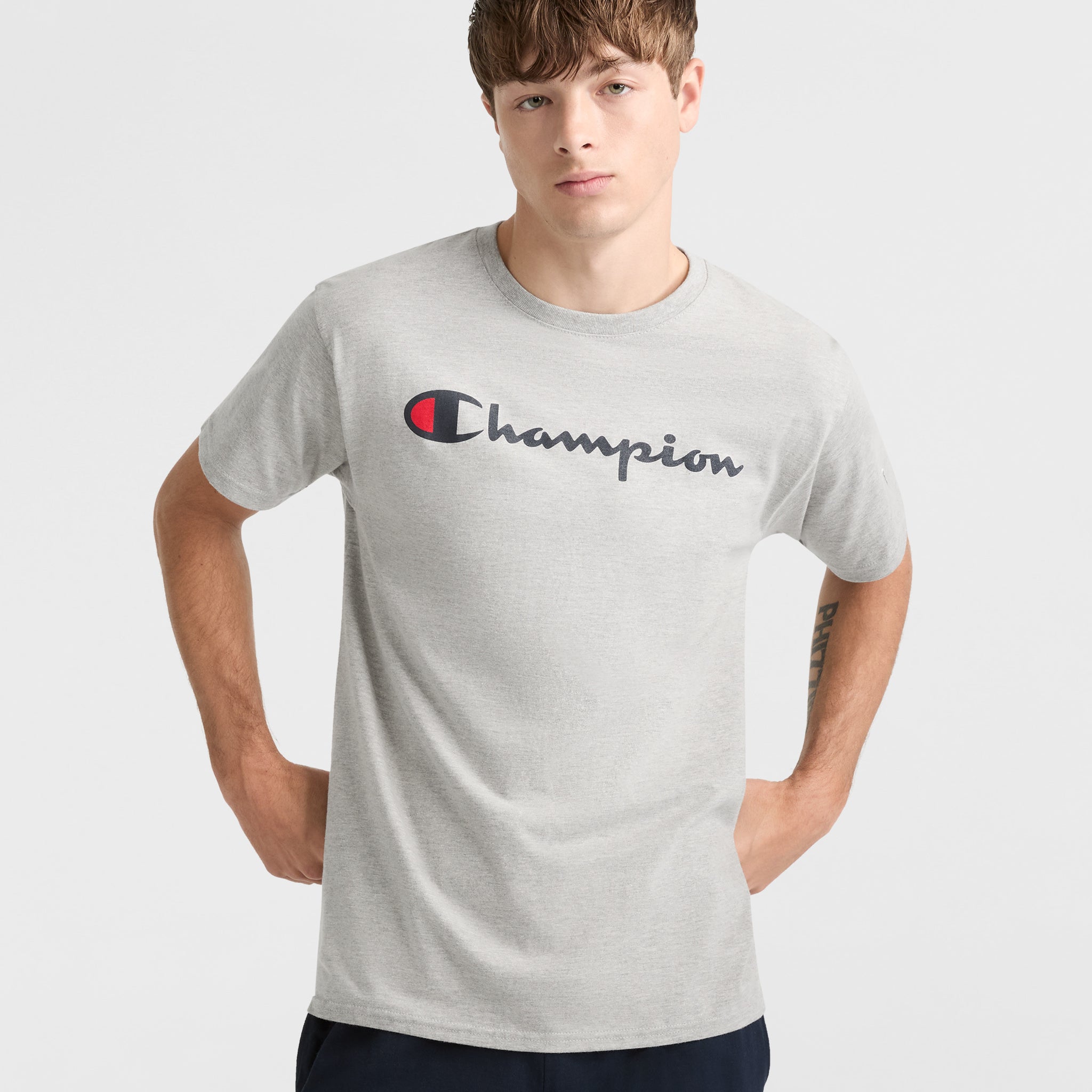 Classic Cotton T-Shirt with Script Logo | Champion
