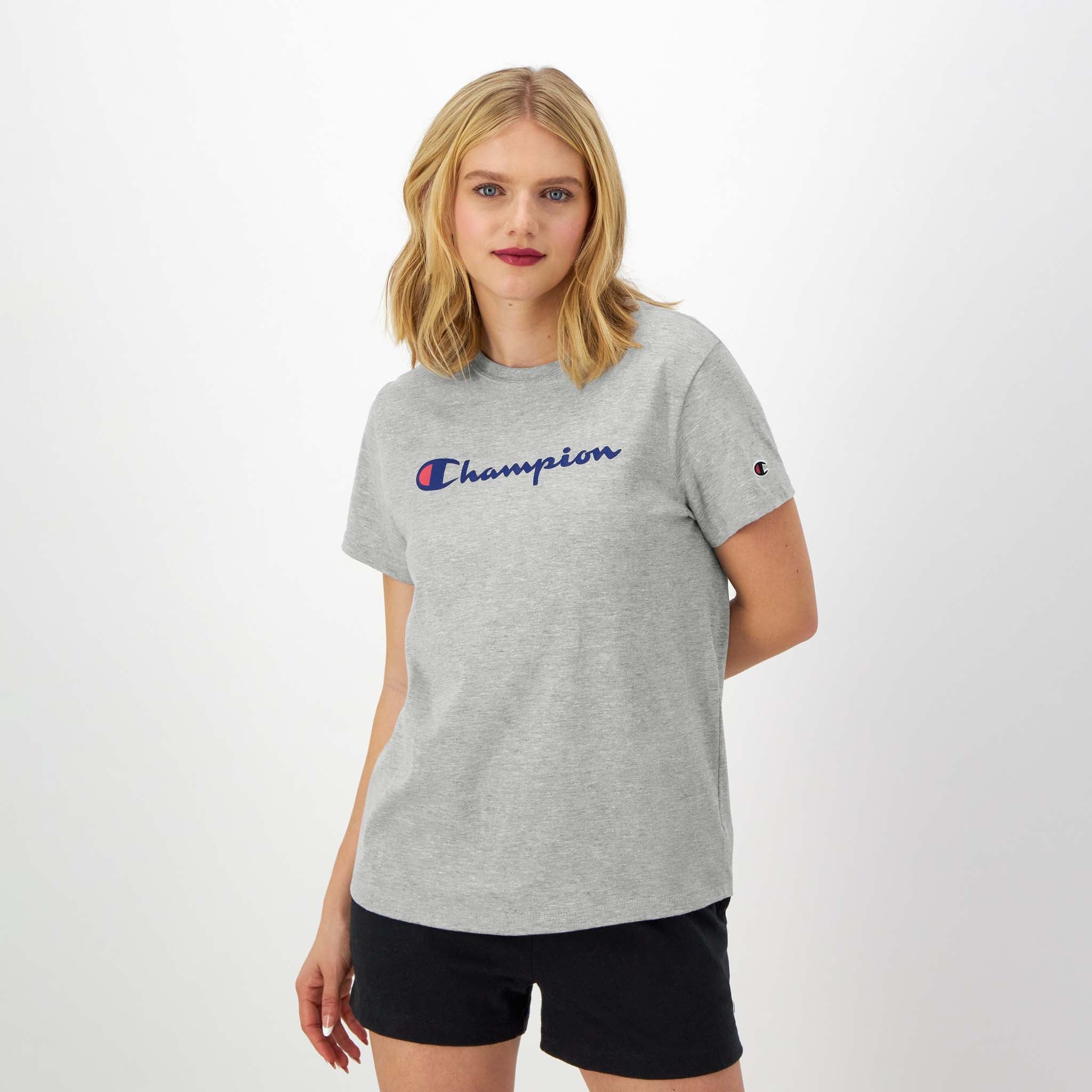 Classic Cotton Crewneck T-Shirt with Script Logo | Champion