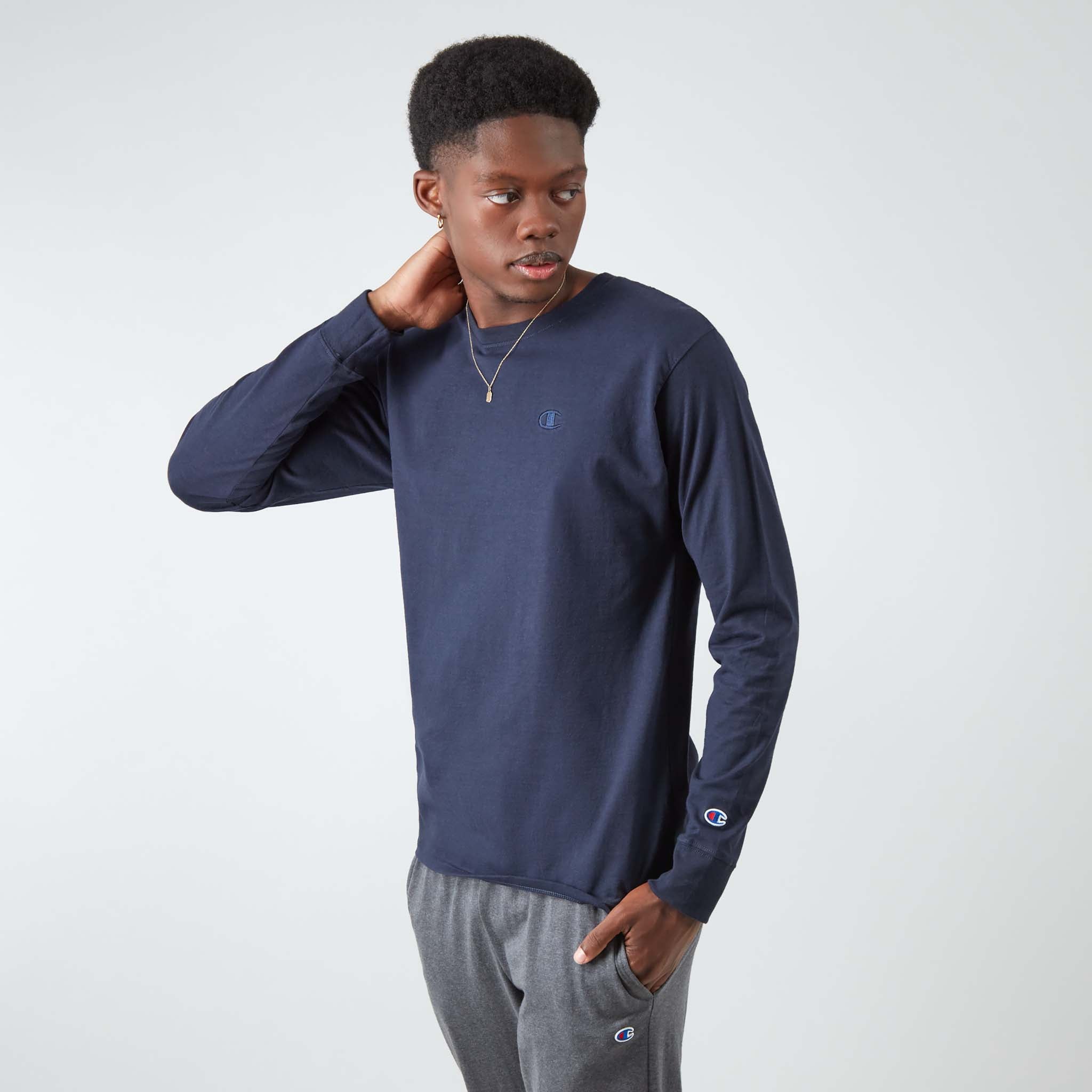 Classic Long Sleeve T-Shirt with Embroidered Logo | Champion