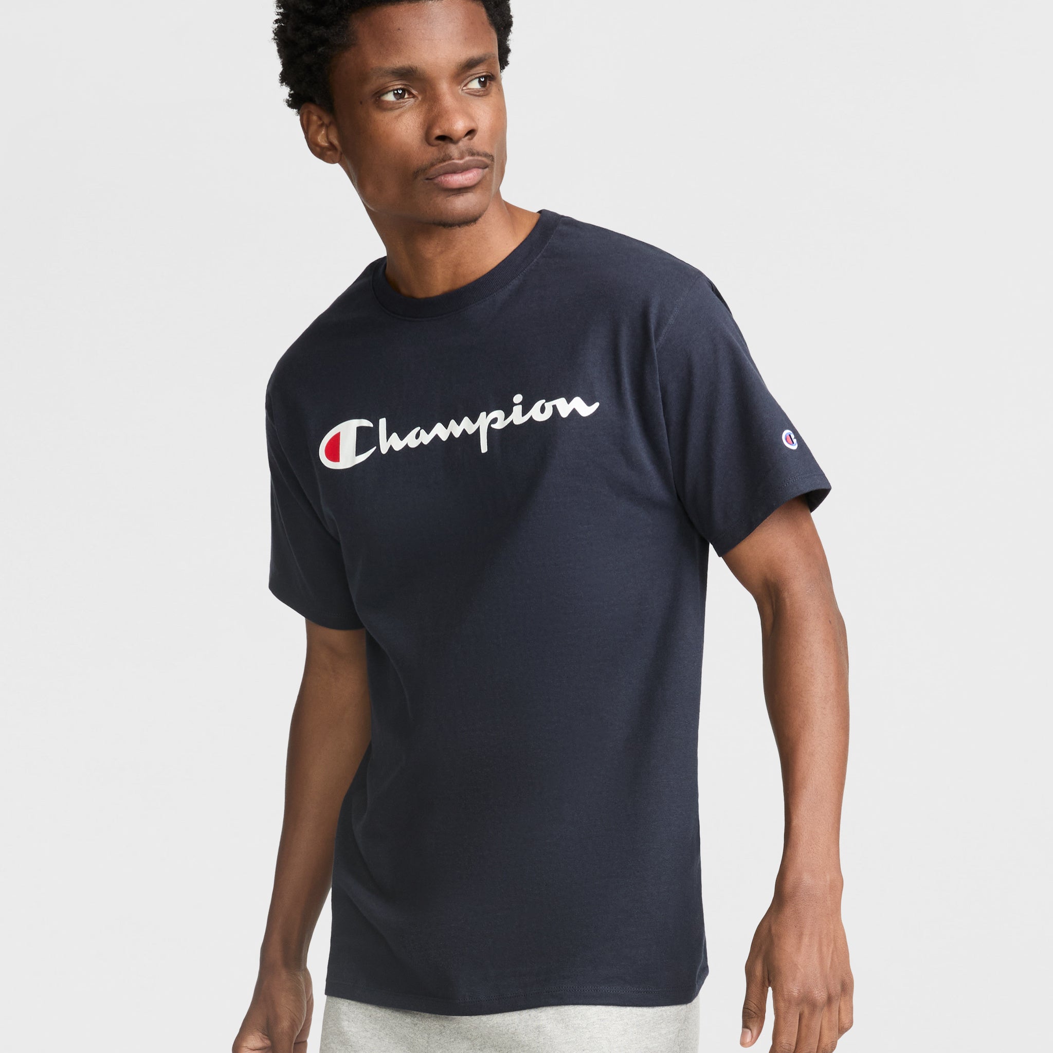 Classic Cotton T-Shirt with Script Logo | Champion