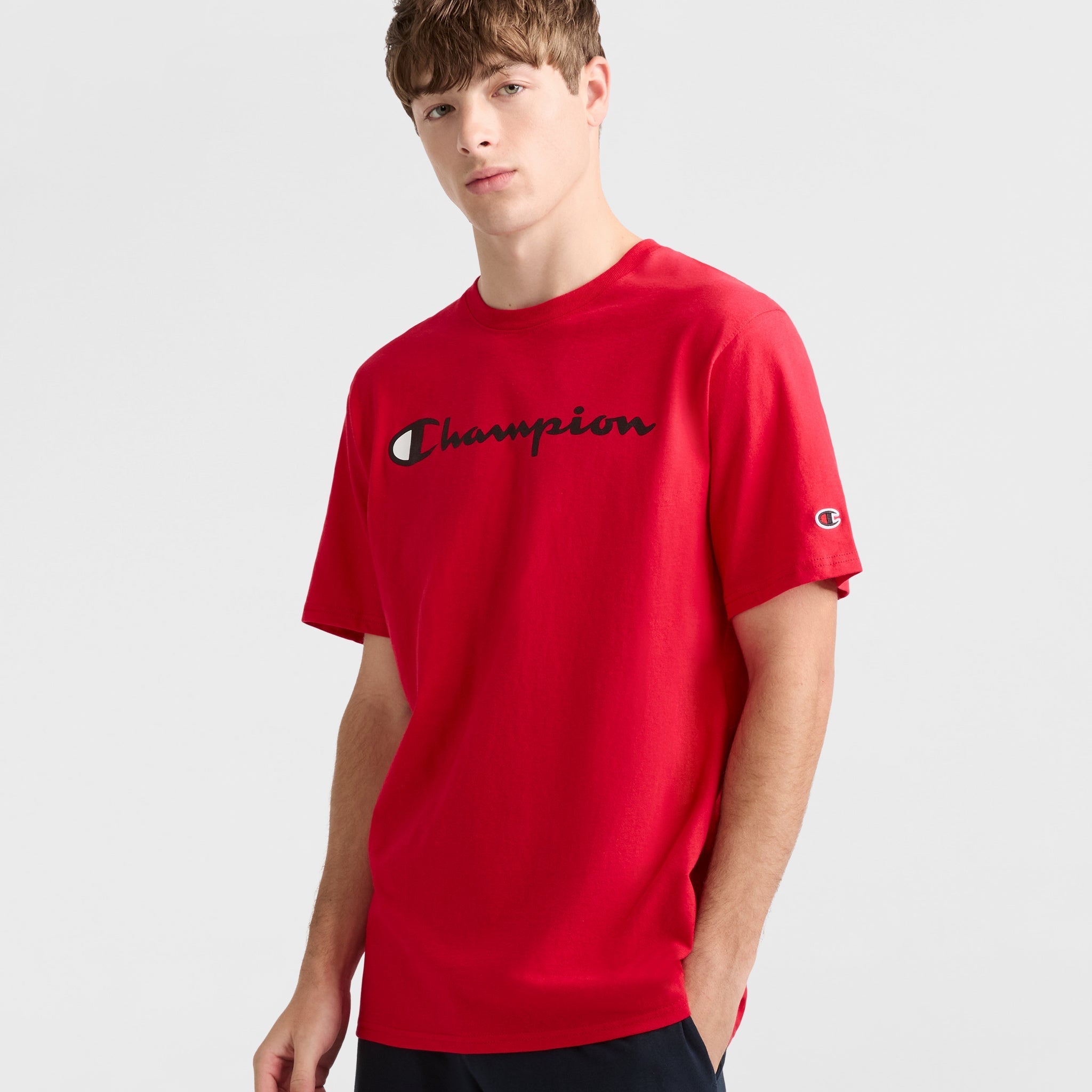 Classic Cotton T-Shirt with Script Logo | Champion