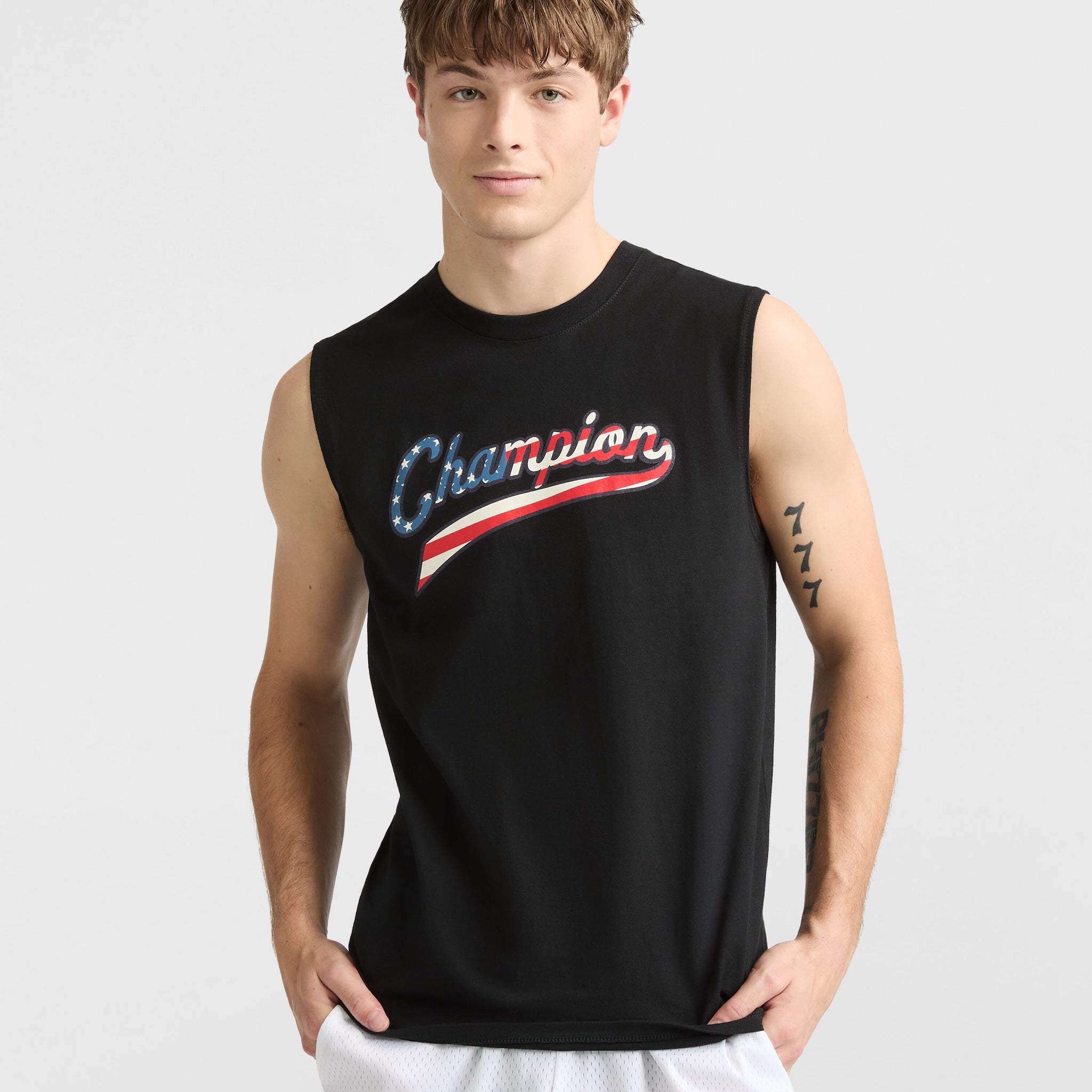 Classic USA Flag Graphic Muscle Tank for Gym & Casual Wear | Champion