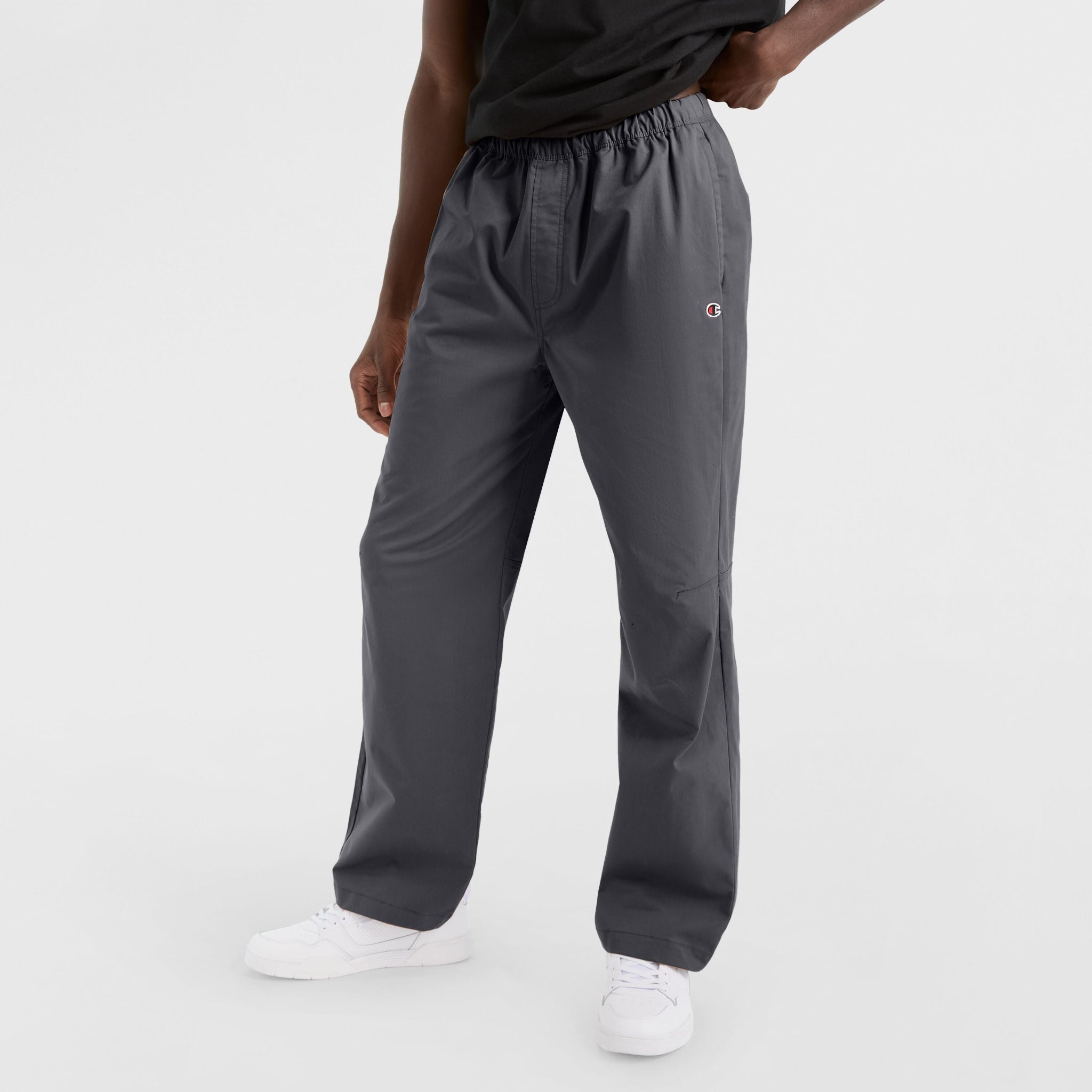 Men's Twill Pants with Elastic Waist & Pockets | C-Patch Design