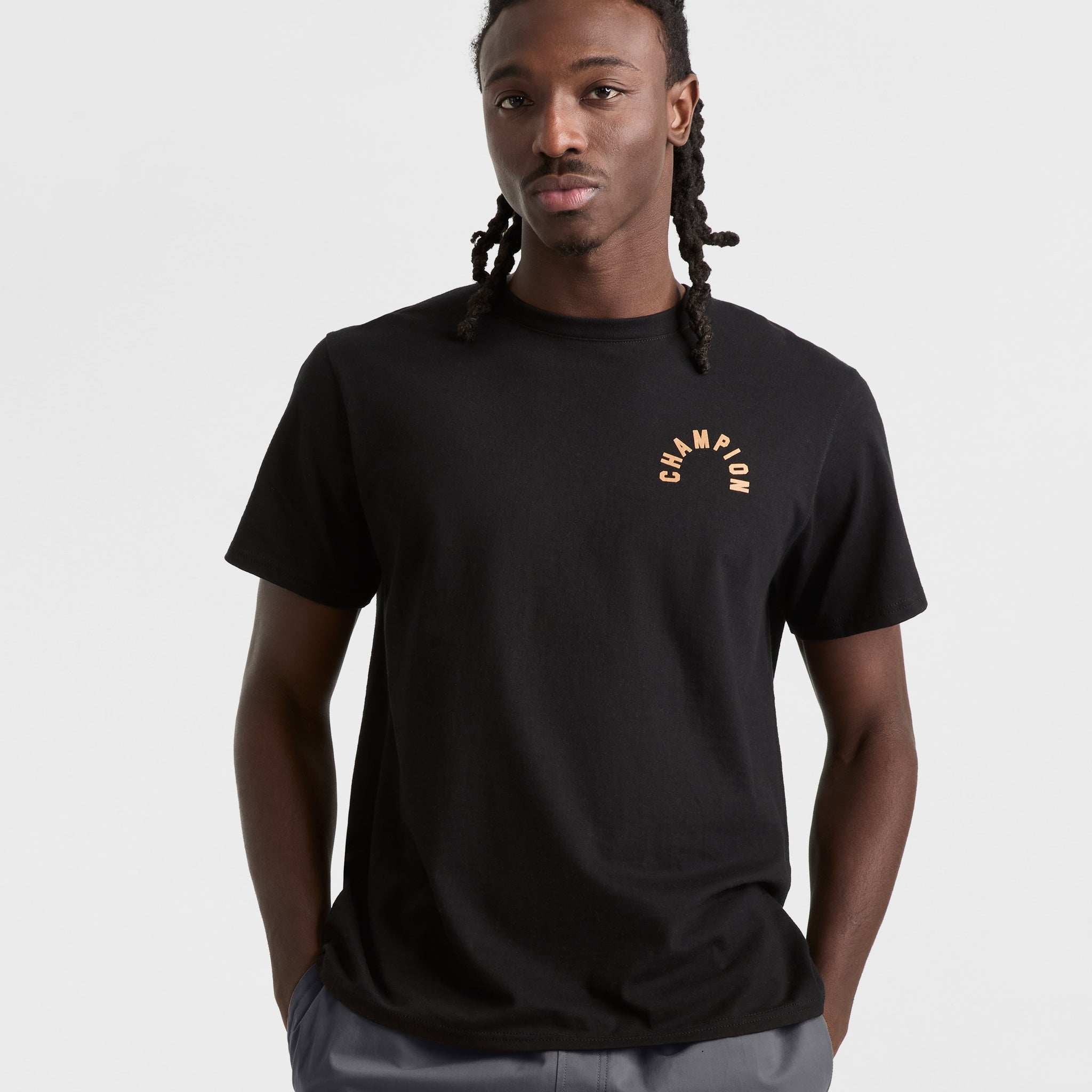Classic Champion Graphic T-Shirt with Arch Logo & 19 Design