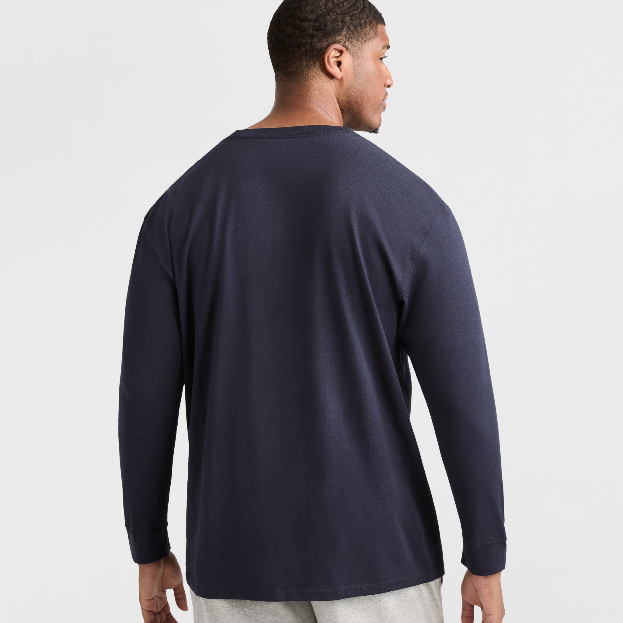 Men's Big & Tall Long-Sleeve Graphic T-Shirt with Script Logo | Classic Cotton Tee