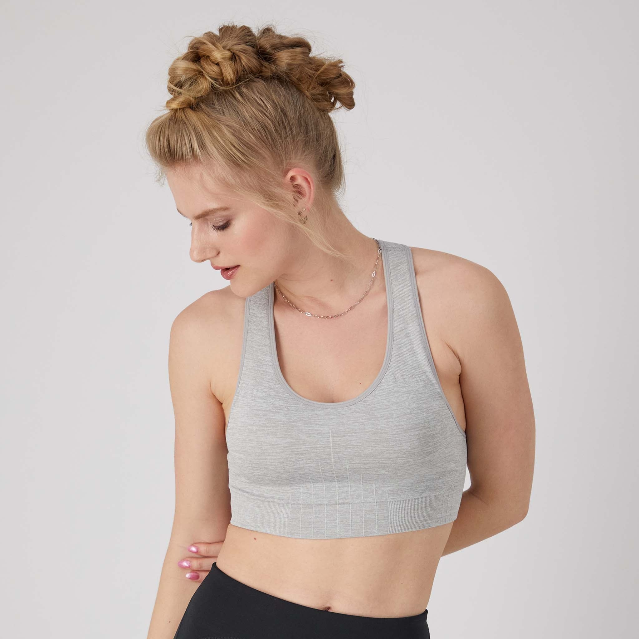 Seamless Racerback Sports Bra for Workouts & Yoga | Infinity C Logo