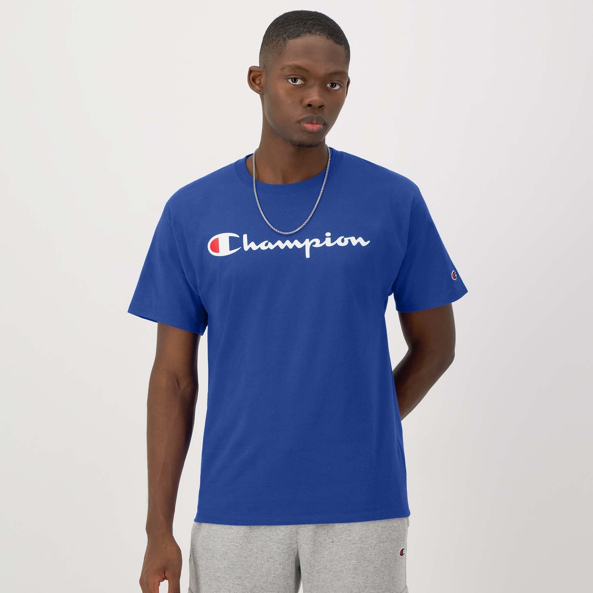 Classic Cotton T-Shirt with Script Logo | Champion