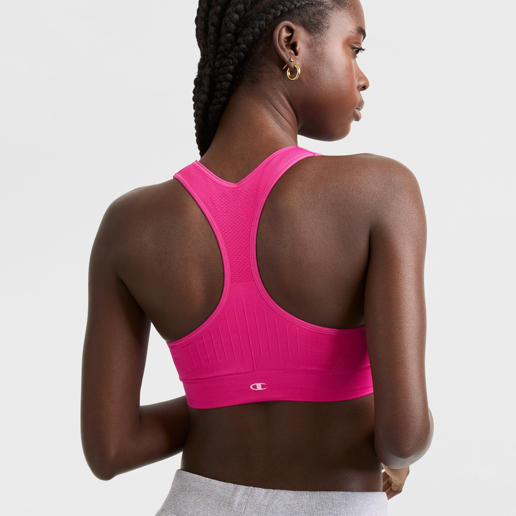Seamless Racerback Sports Bra for Workouts & Yoga | Infinity C Logo