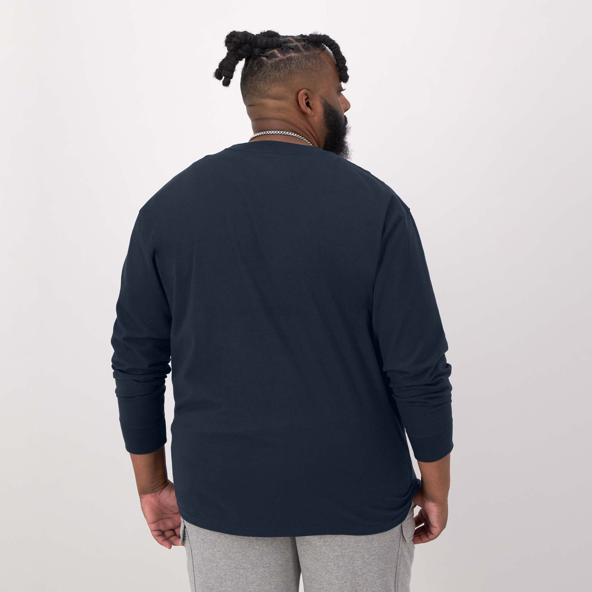 Men's Big & Tall Long-Sleeve T-Shirt with Embroidered Logo | Champion