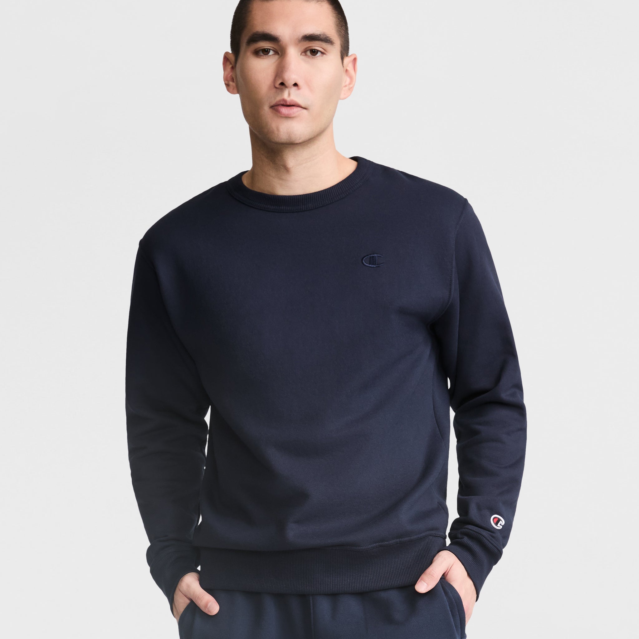 Men's Powerblend Fleece Crewneck Sweatshirt with C Logo | Champion