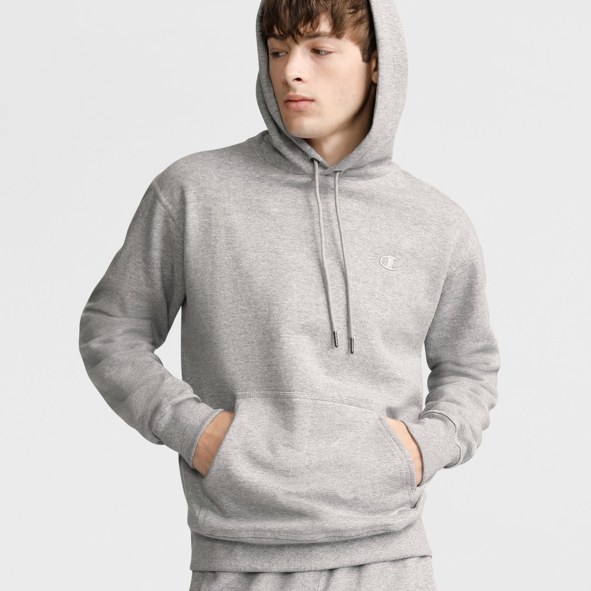 Men's Powerblend Hoodie with Embroidered Logo & Kangaroo Pocket | C Logo