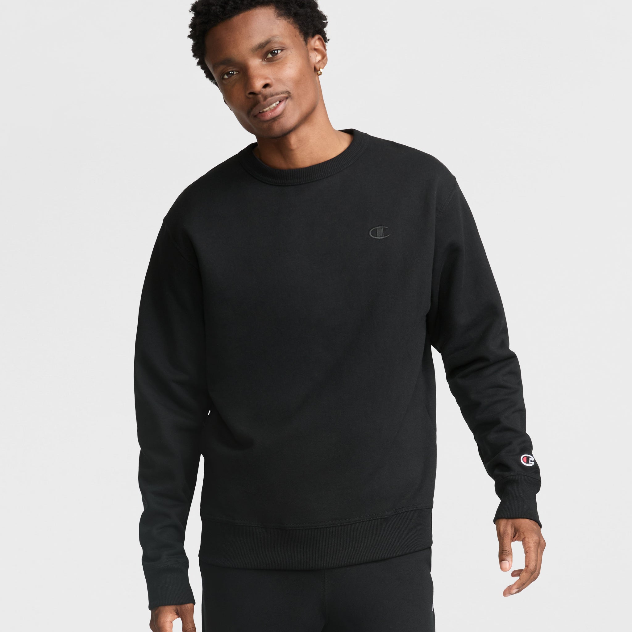 Men's Powerblend Fleece Crewneck Sweatshirt with C Logo | Champion