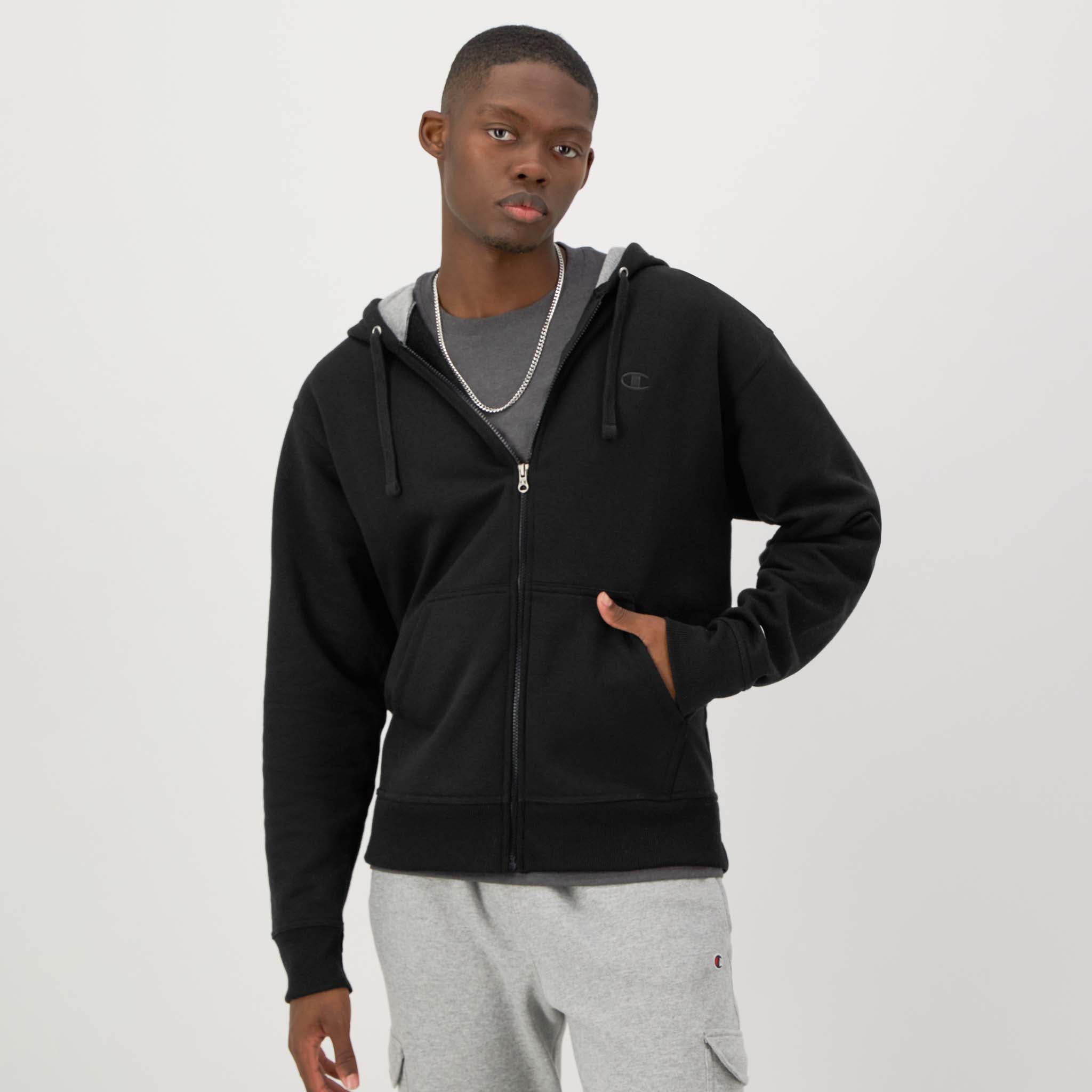 Men's Powerblend Zip-Up Hoodie with Fleece Lining | Champion