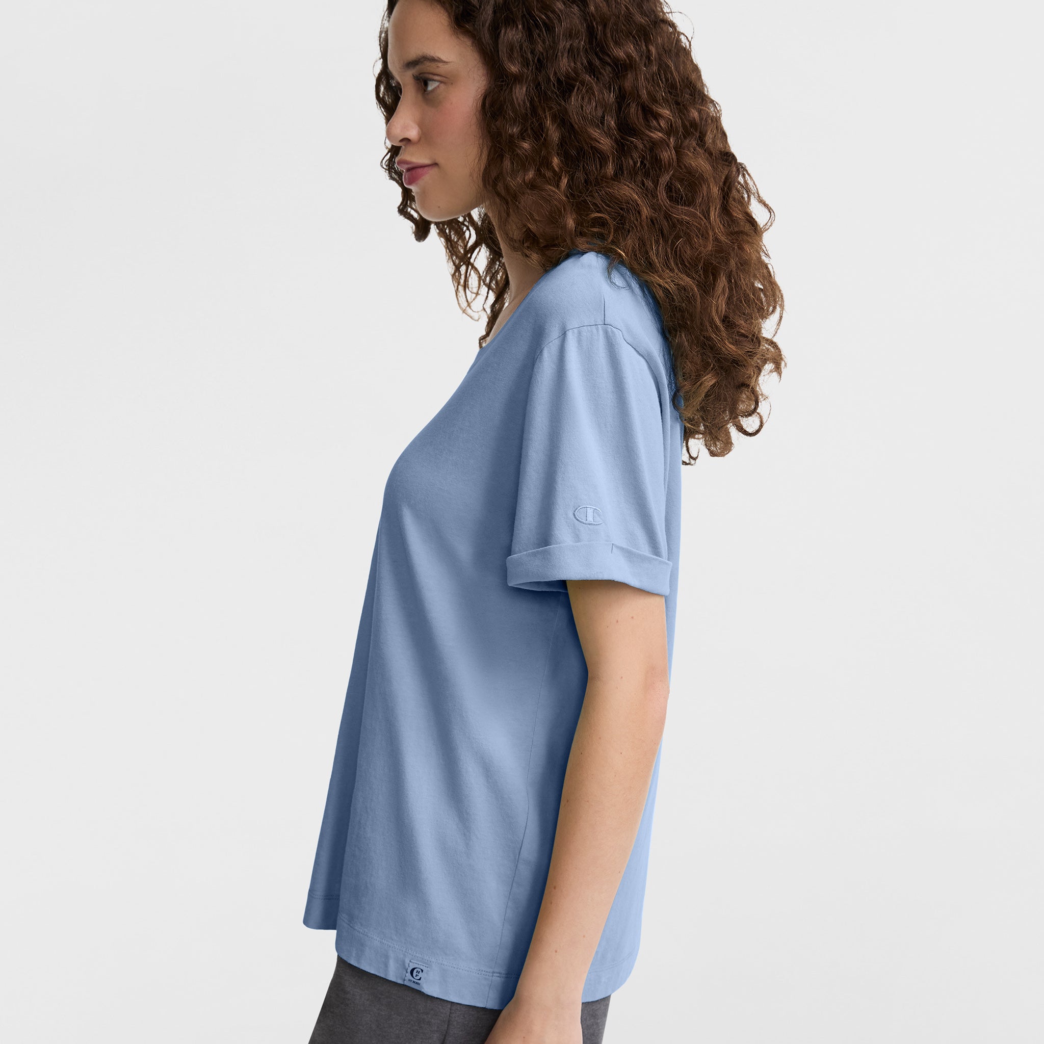 Vintage Wash Cotton T-Shirt with C Logo | Champion