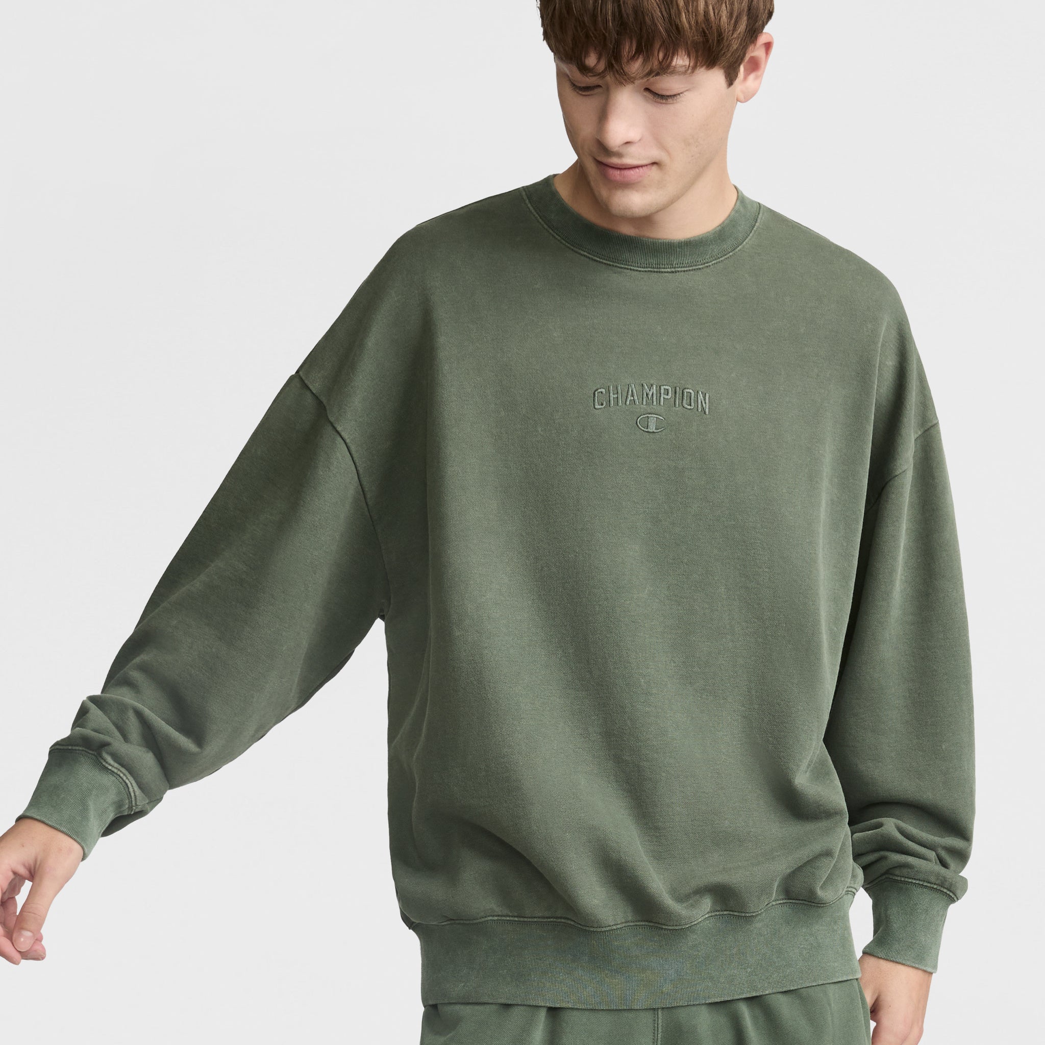 Vintage Wash Crewneck Sweatshirt for Men | Soft Brushed Interior
