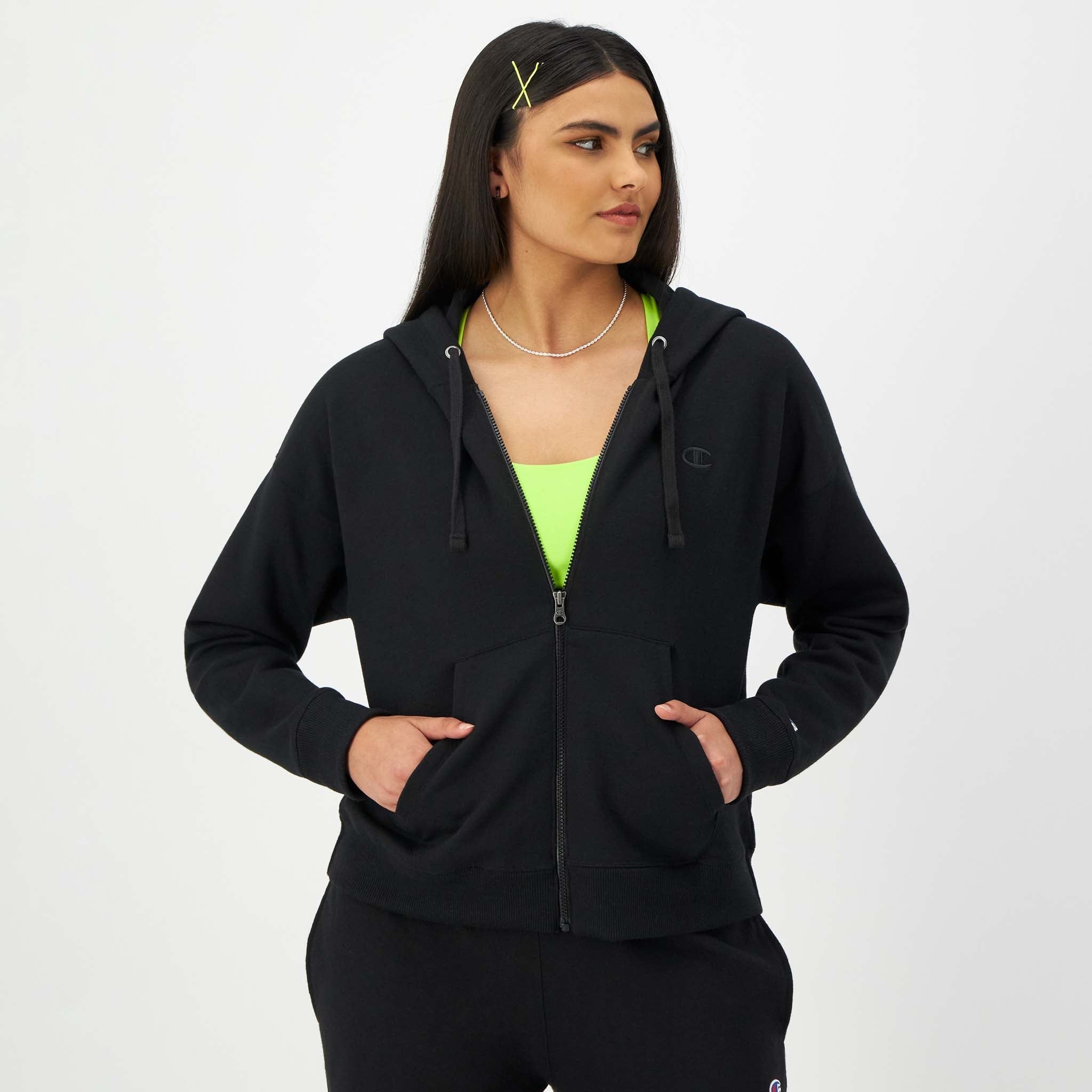Men's Cotton Blend Zip-Up Hoodie with C Logo | Powerblend