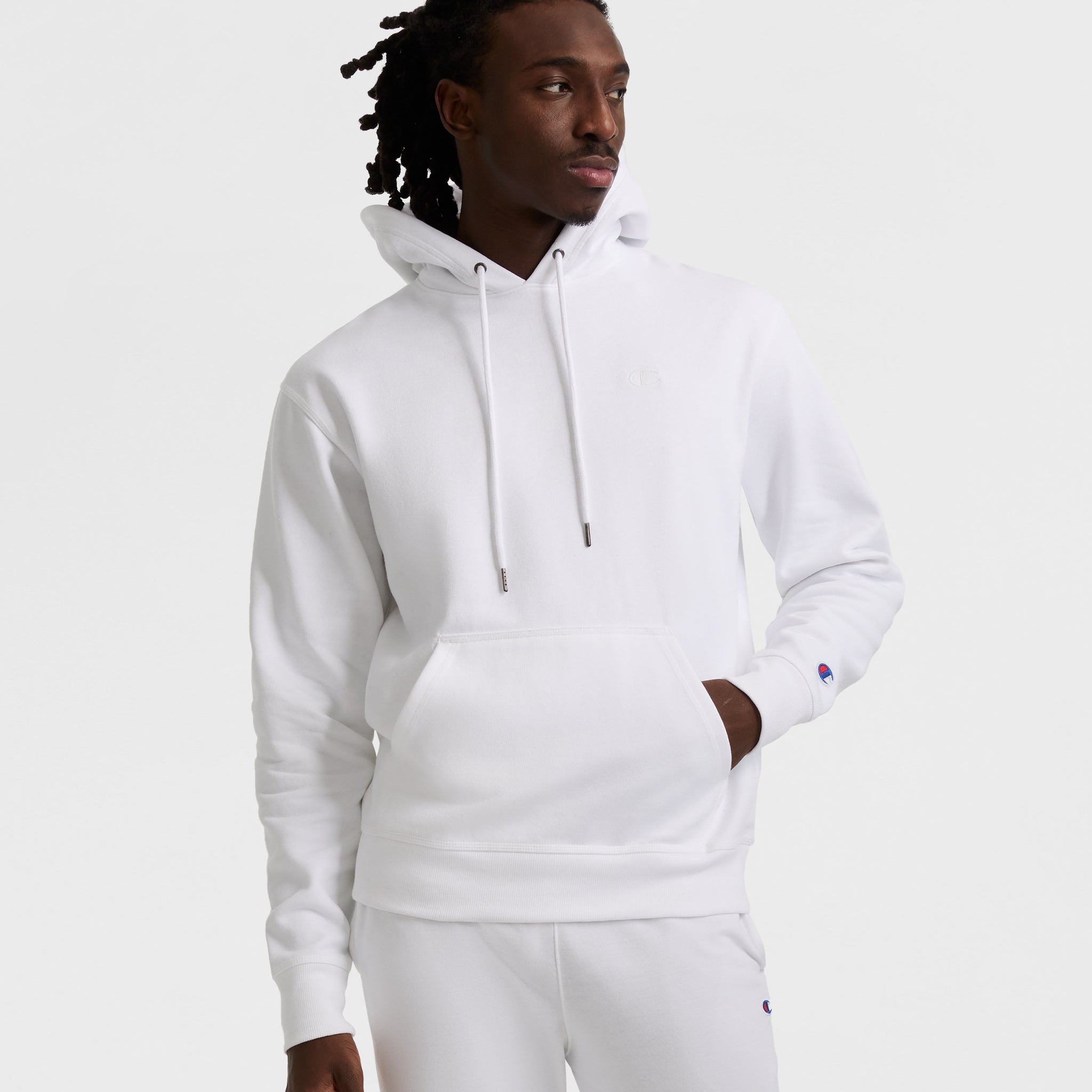 Men's Powerblend Hoodie with Embroidered Logo & Kangaroo Pocket | C Logo