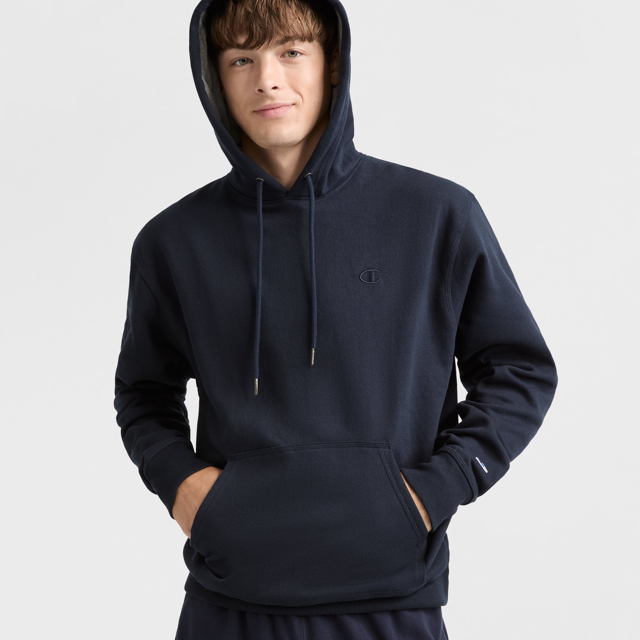 Men's Powerblend Hoodie with Embroidered Logo & Kangaroo Pocket | C Logo