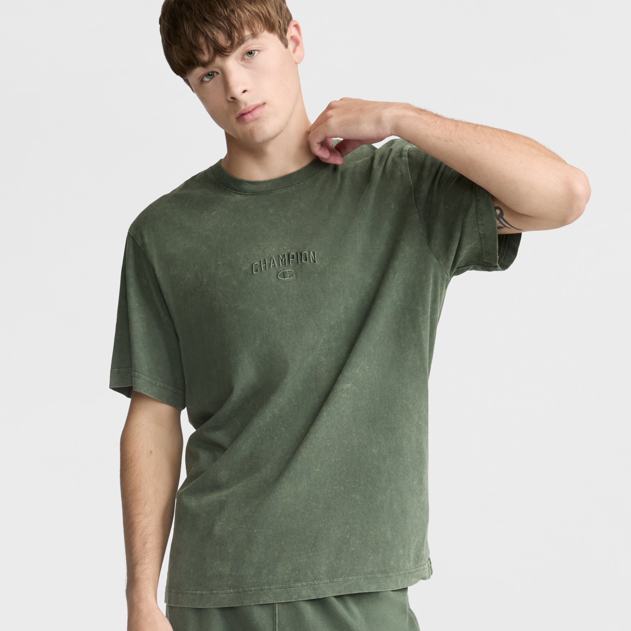 Vintage Wash Men's T-Shirt with Ribbed Collar | Champion