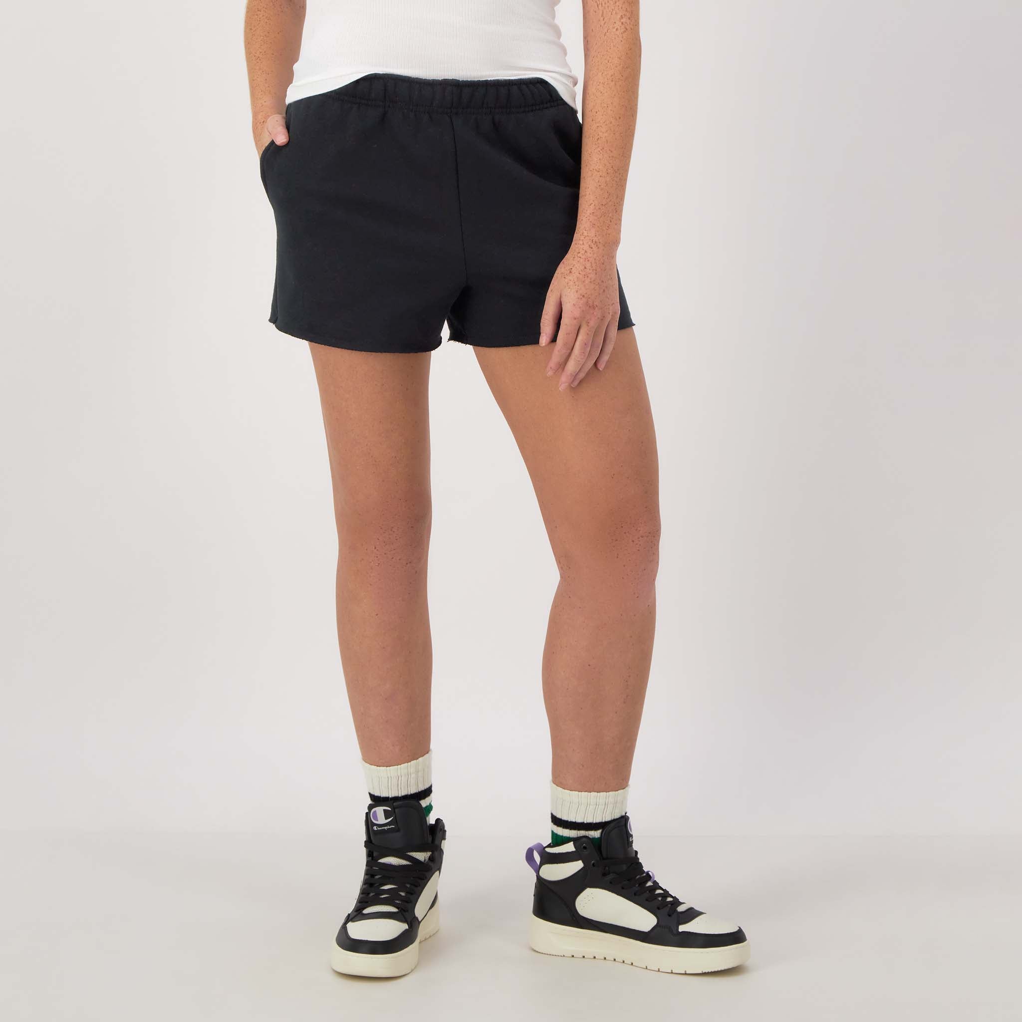 Women's Powerblend Fleece Shorts with Drawcord Waist & Pockets | Champion