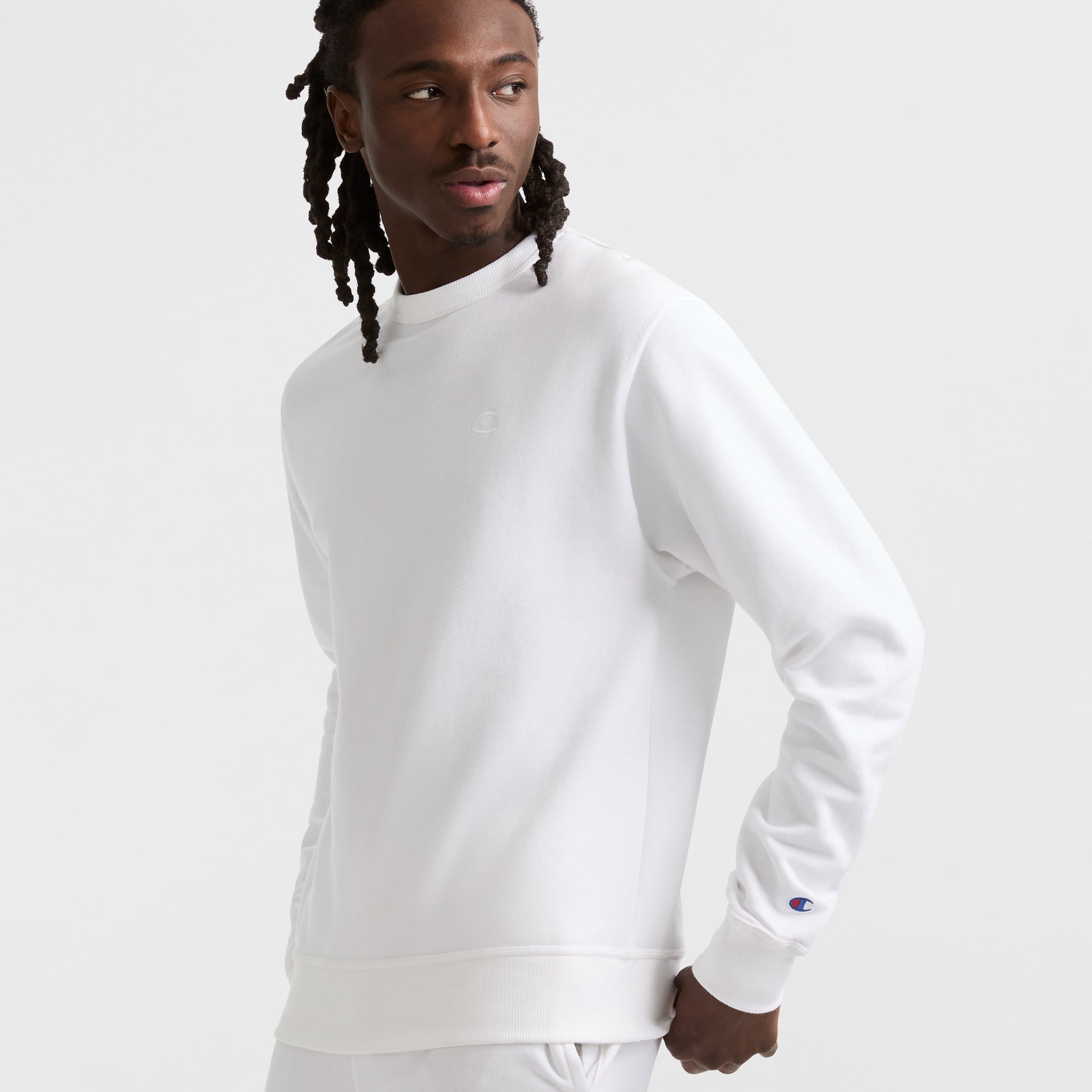 Men's Powerblend Fleece Crewneck Sweatshirt with C Logo | Champion