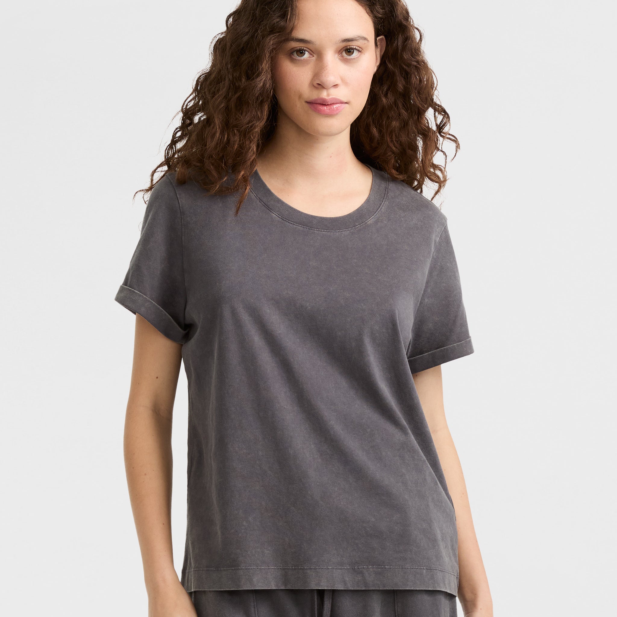 Vintage Wash Cotton T-Shirt with C Logo | Champion